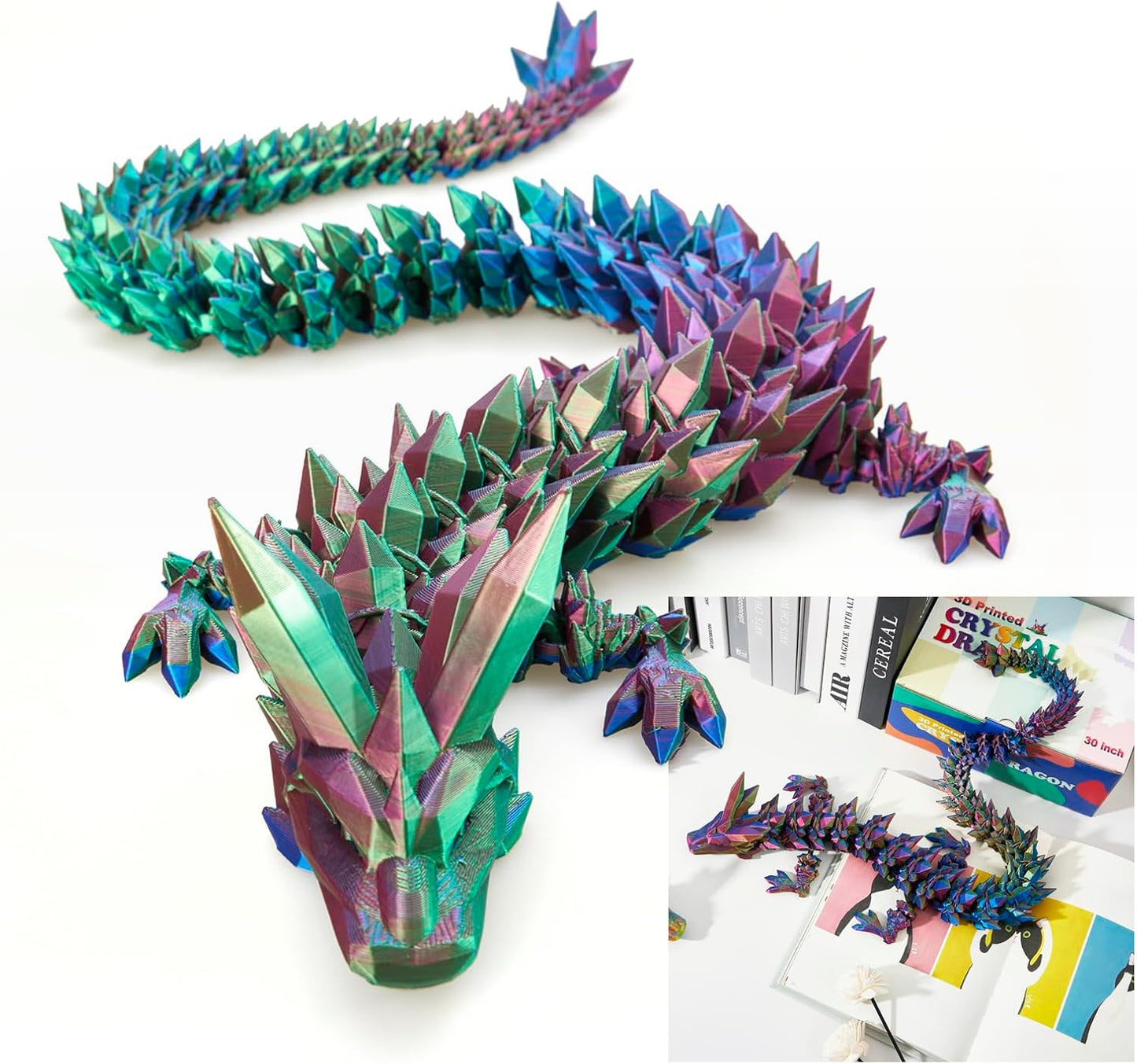 30 Inch Large 3D Printed Dragon Fidget Toy for Kids and Collectors