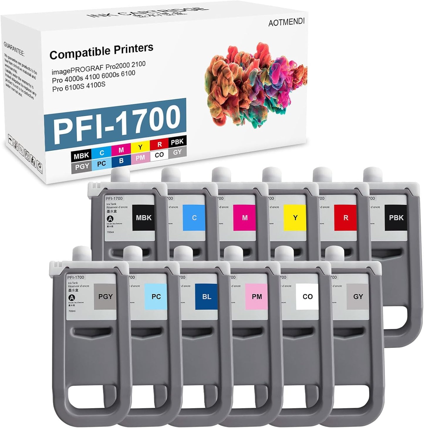 Vivid Colors Galore: PFI-1700 Ink Cartridge 12-Pack