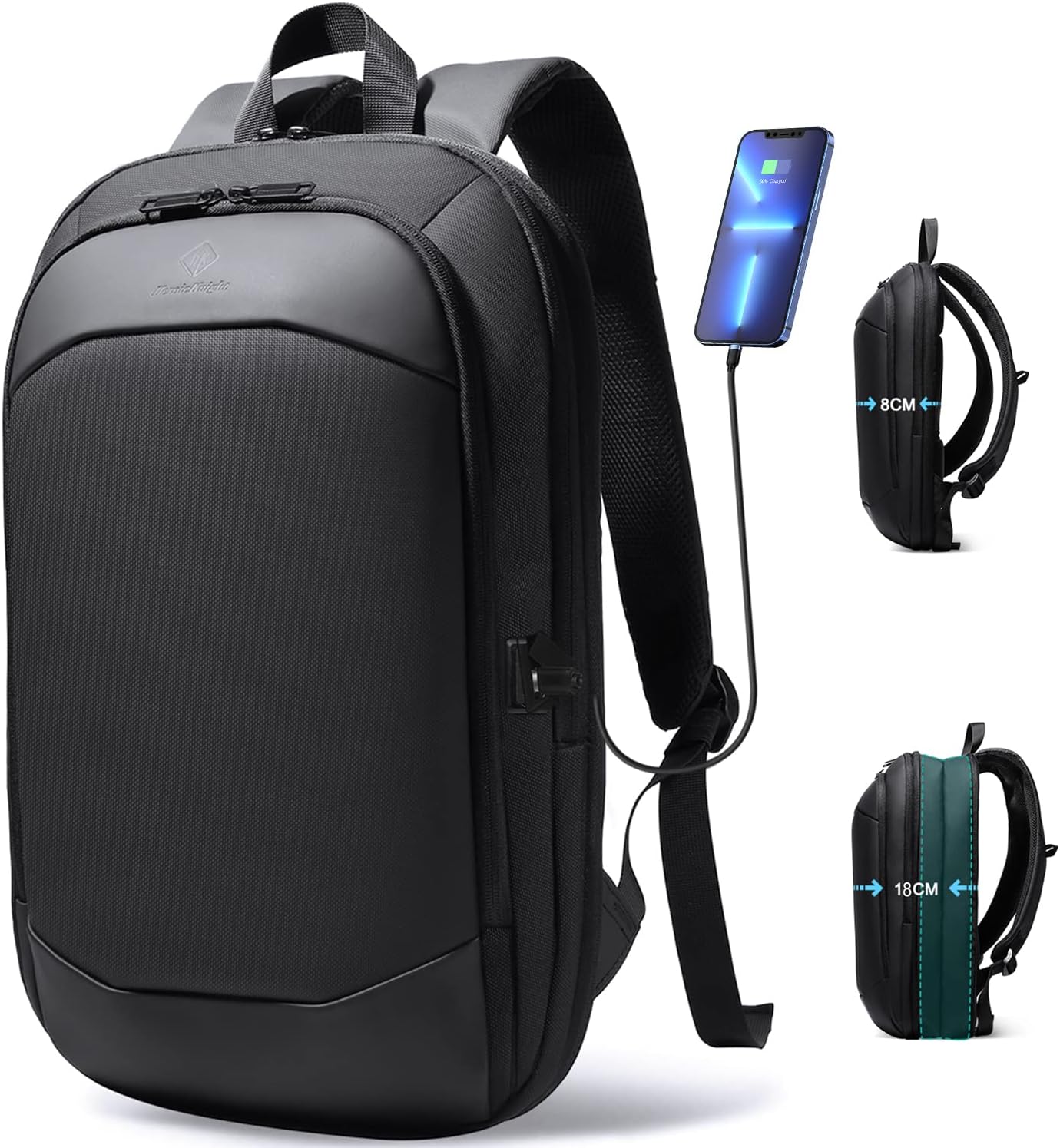 Business Backpack for Men 17 Inch, Slim Expandable Waterproof