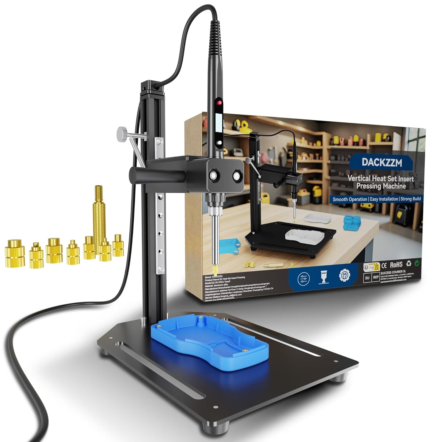 Vertical Heat Set Insert Tool for 3D Printing and DIY Projects