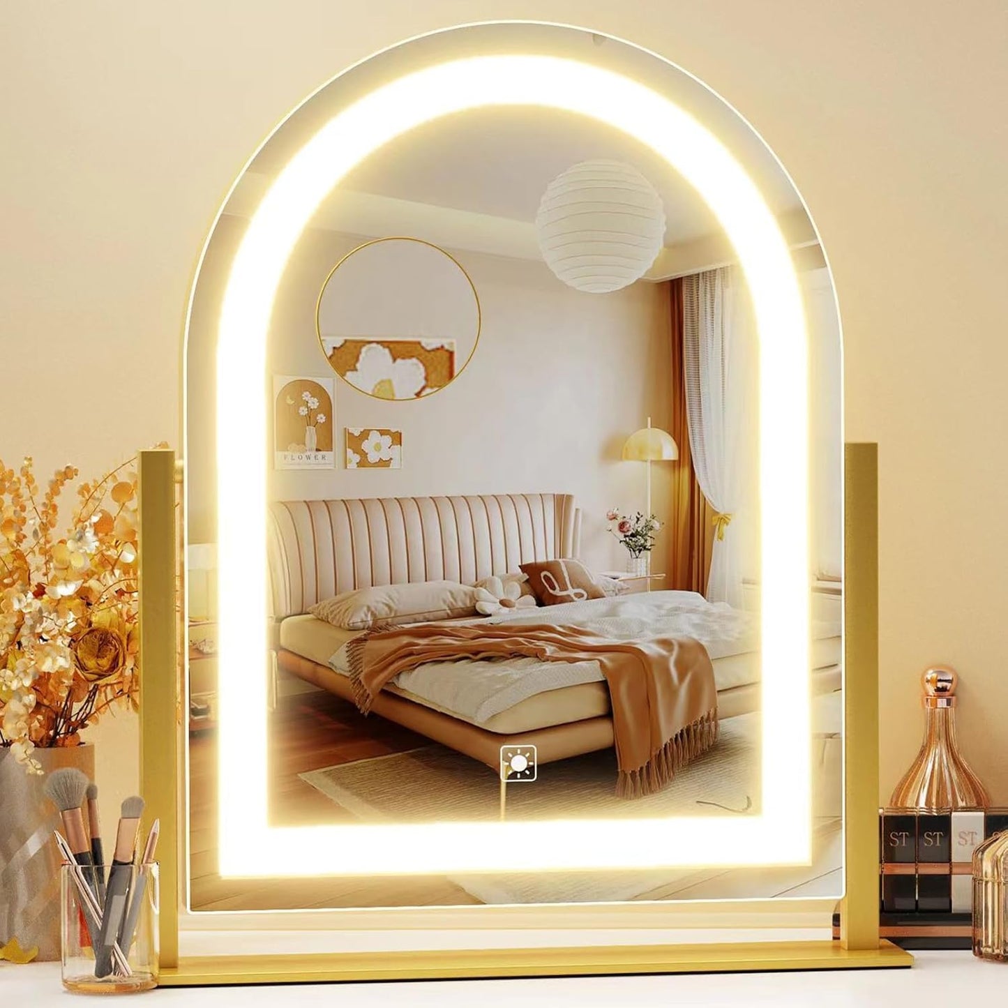 Arched Makeup Vanity Mirror with Lights for Flawless Beauty