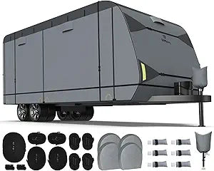 RVMasking 7 Layers RV Travel Trailer Cover for 22ft 1in-24ft RVs