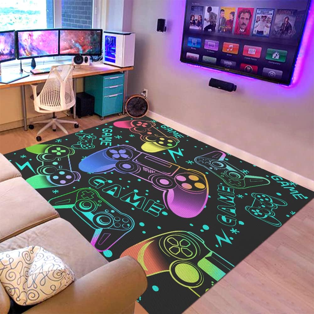 Non-Slip Gamer Rug: Enhance Teen Room!