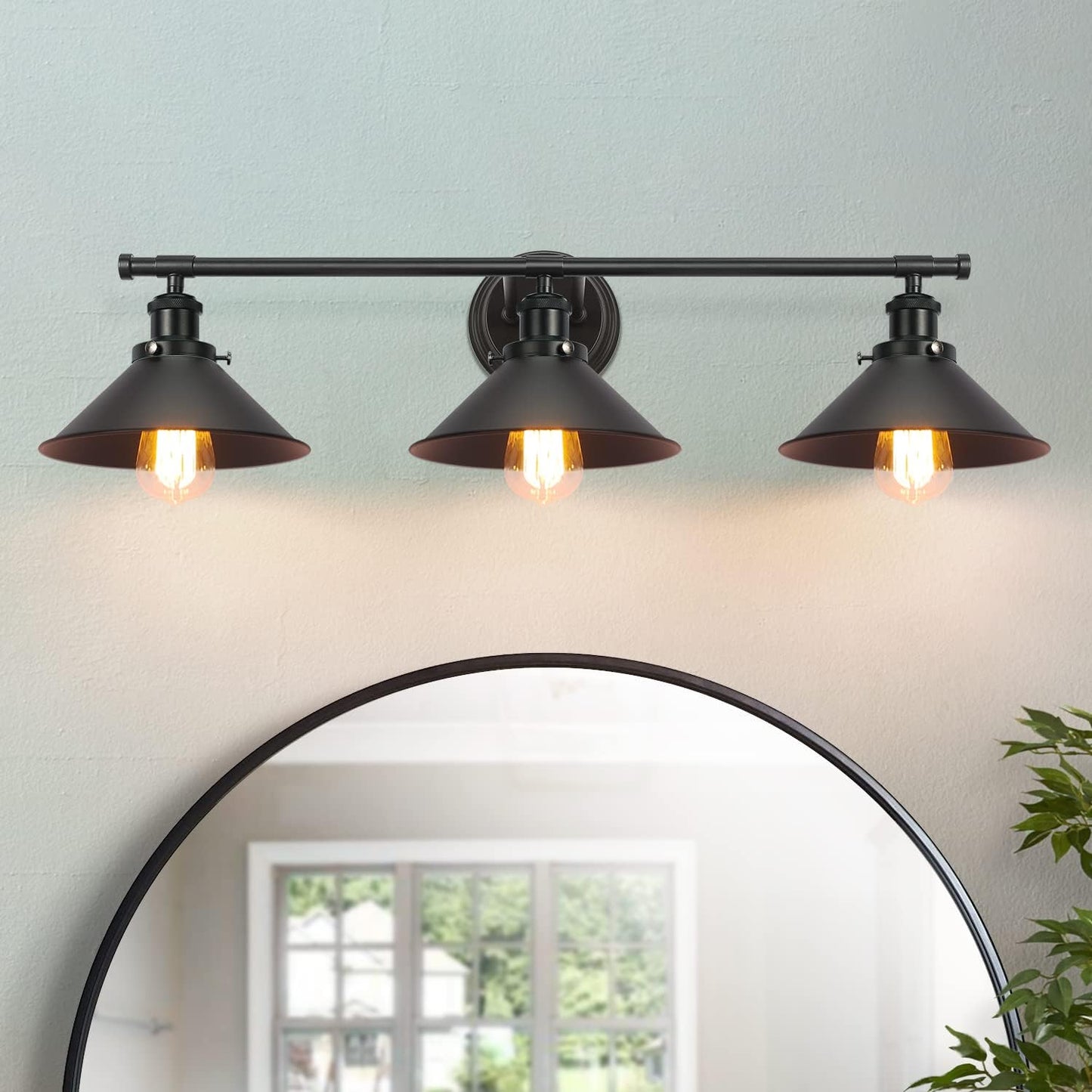 2025 Upgrade 32in Black Farmhouse Vanity Lights for Bathroom