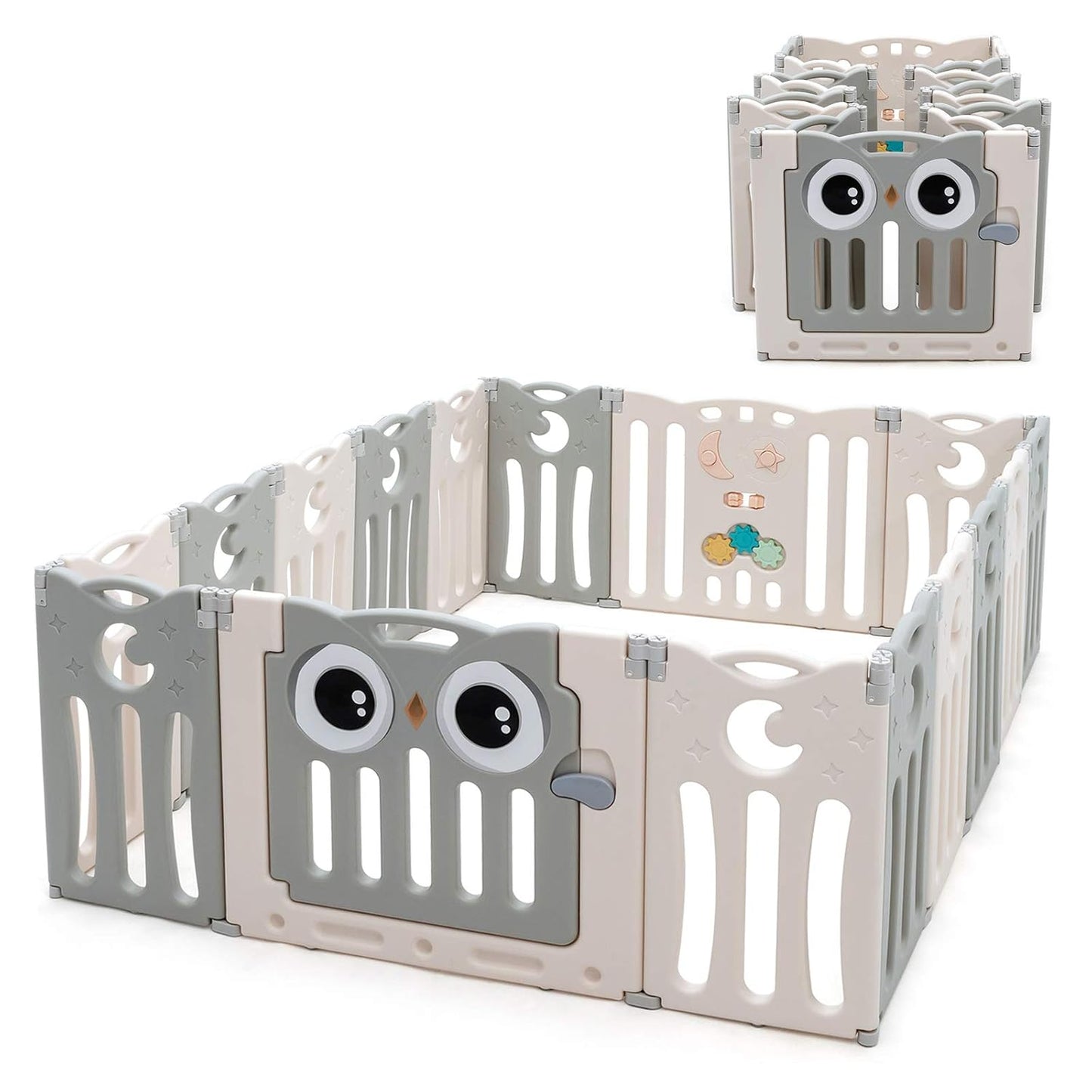 Costzon Foldable Playpen: 16-Panel Safety Fence for Kids
