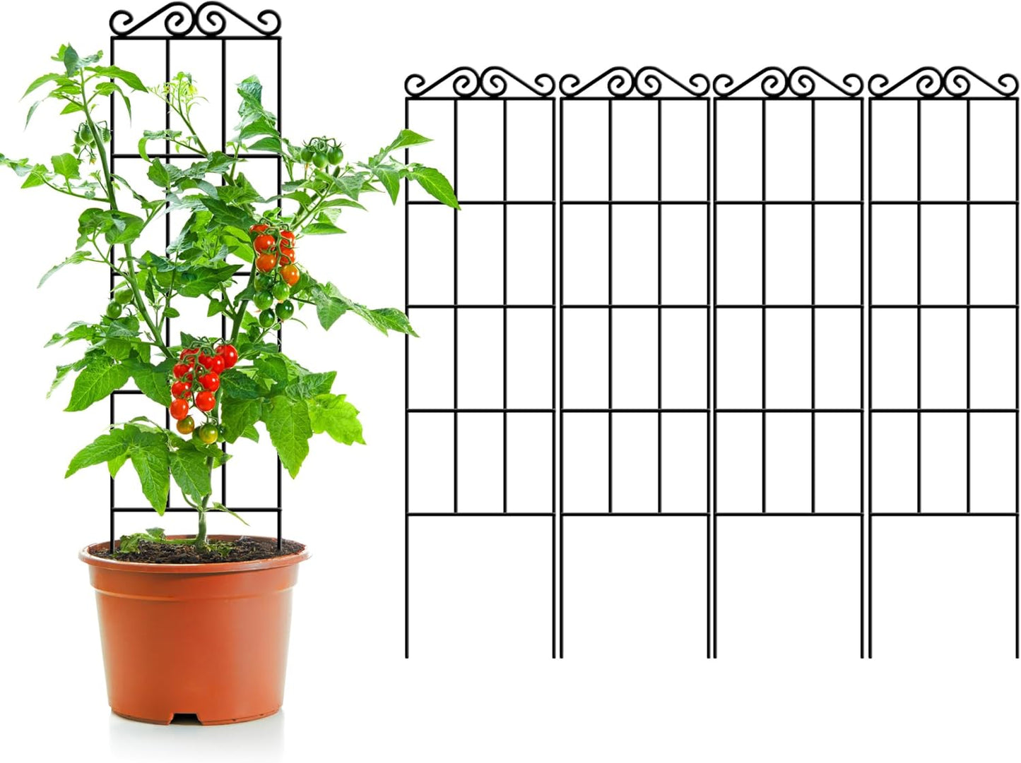 47in Metal Garden Trellis for Climbing Plants - Pack of 4