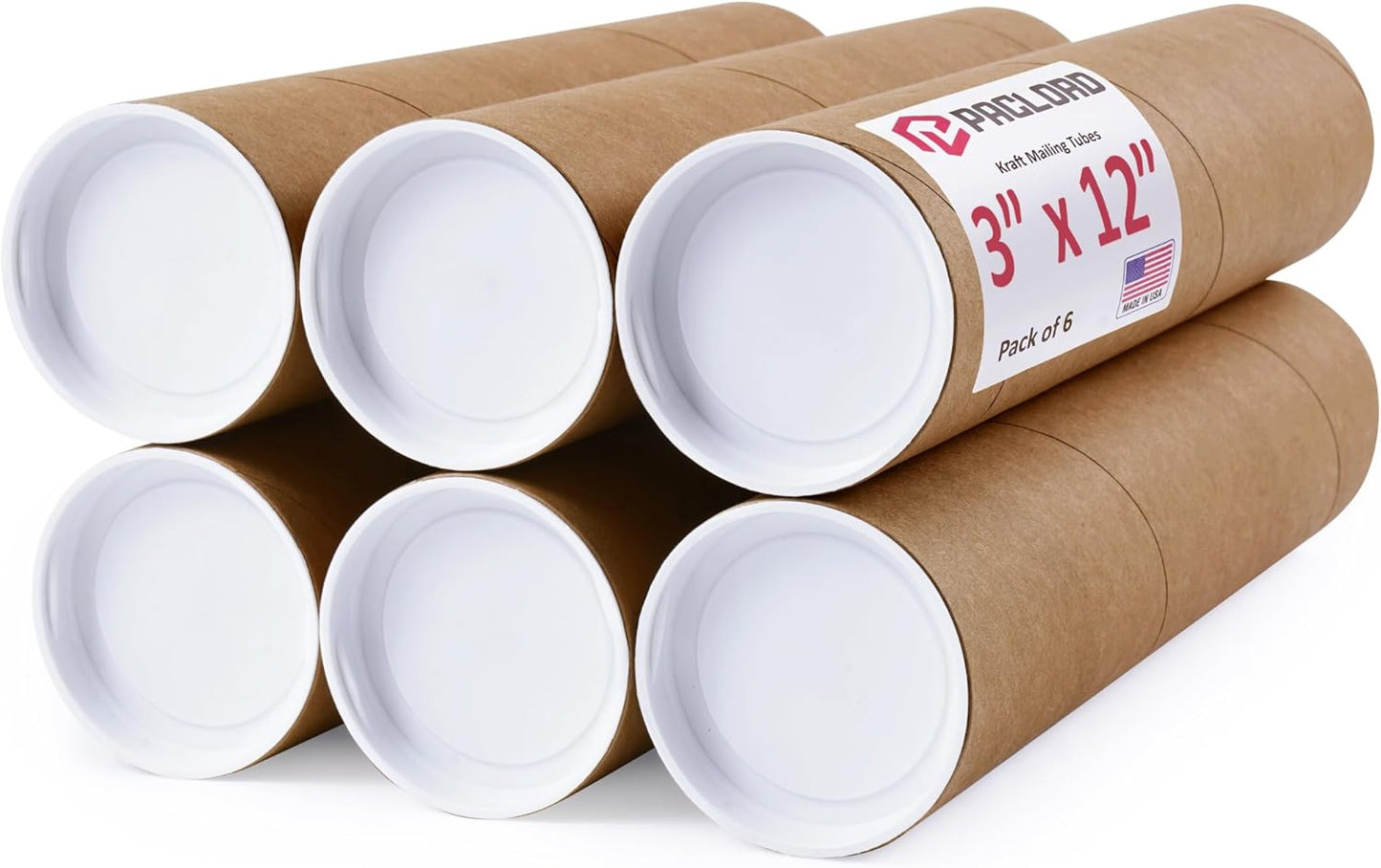 3in x 12in Reinforced Kraft Paper Mailing Tubes for Shipping