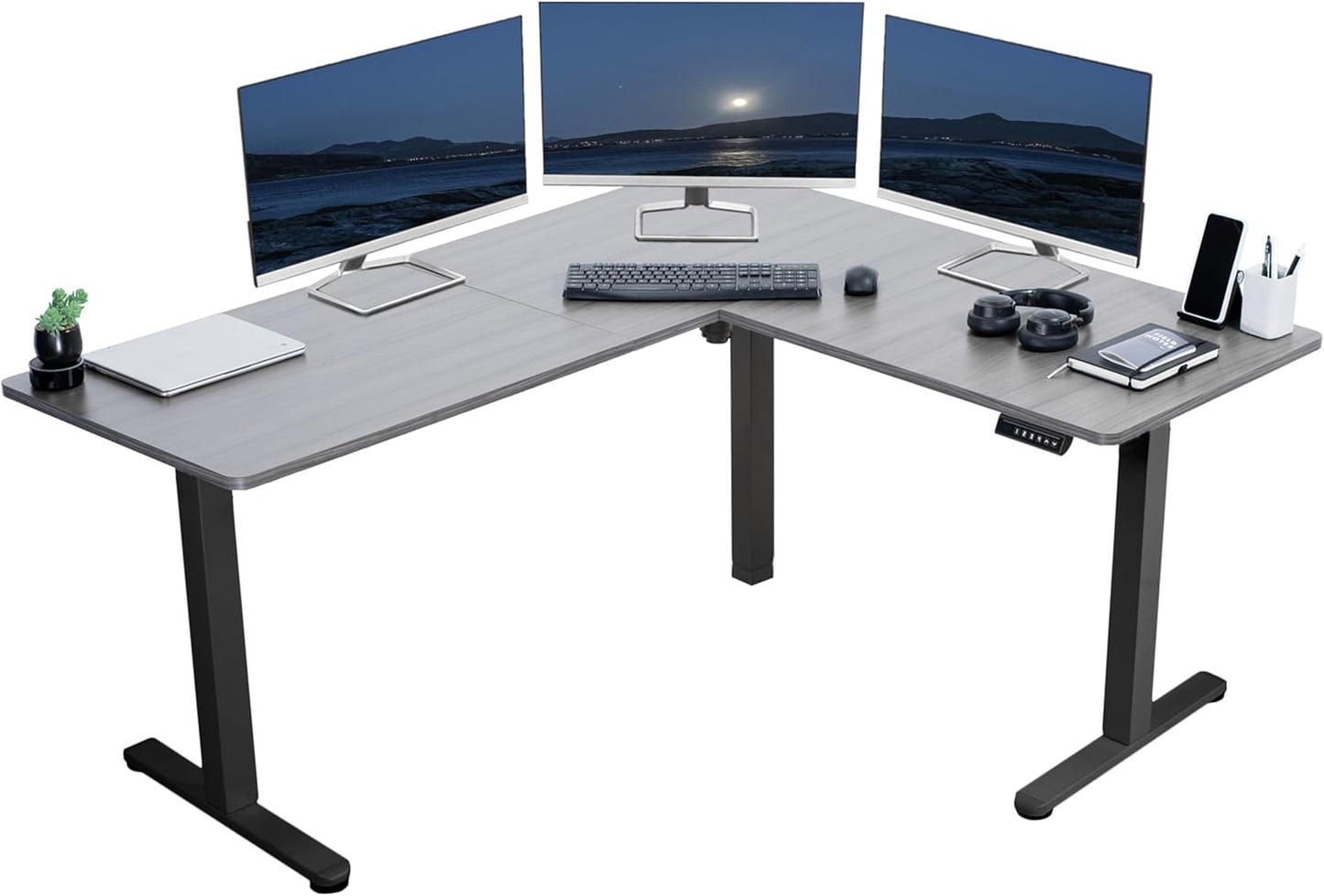 VIVO Electric Corner L-Shaped Standing Desk for Active Work