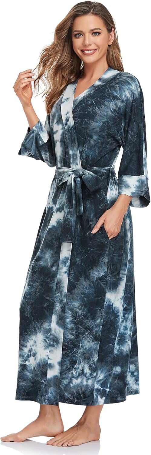 Women's Soft Long Bath Robes Full Length Kimonos for Comfort