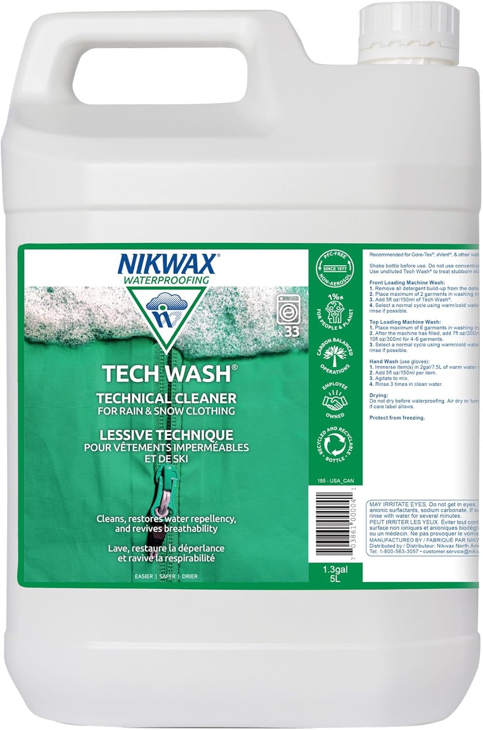 Nikwax Tech Wash 169 fl. oz. Cleaner for Jackets and Outerwear