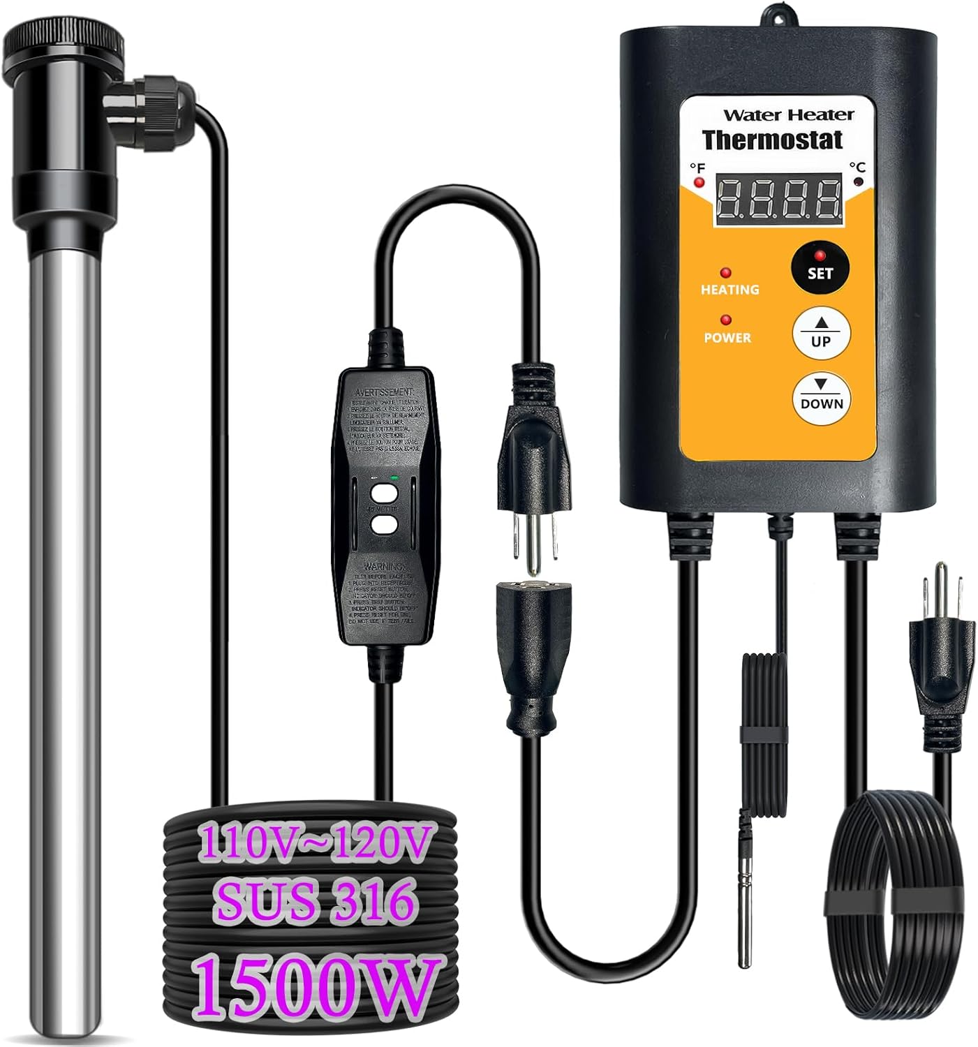 1500W Fast Heating Submersible Water Heater