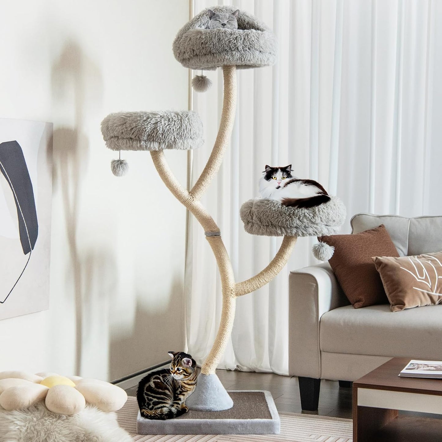 Tangkula Tall Cat Tree: 70 Inch Multi-Level Cat Tower for Fun