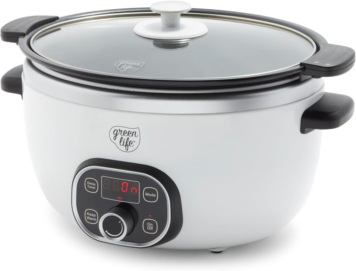 GreenLife 8QT Slow Cooker with Non-Toxic Ceramic Nonstick Bowl