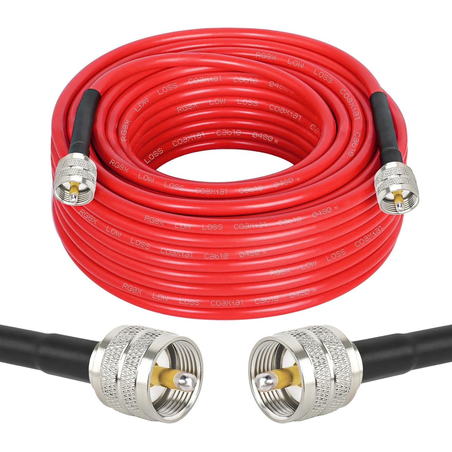 RG8X Coaxial Cable 50ft for Low Loss CB Antenna Applications