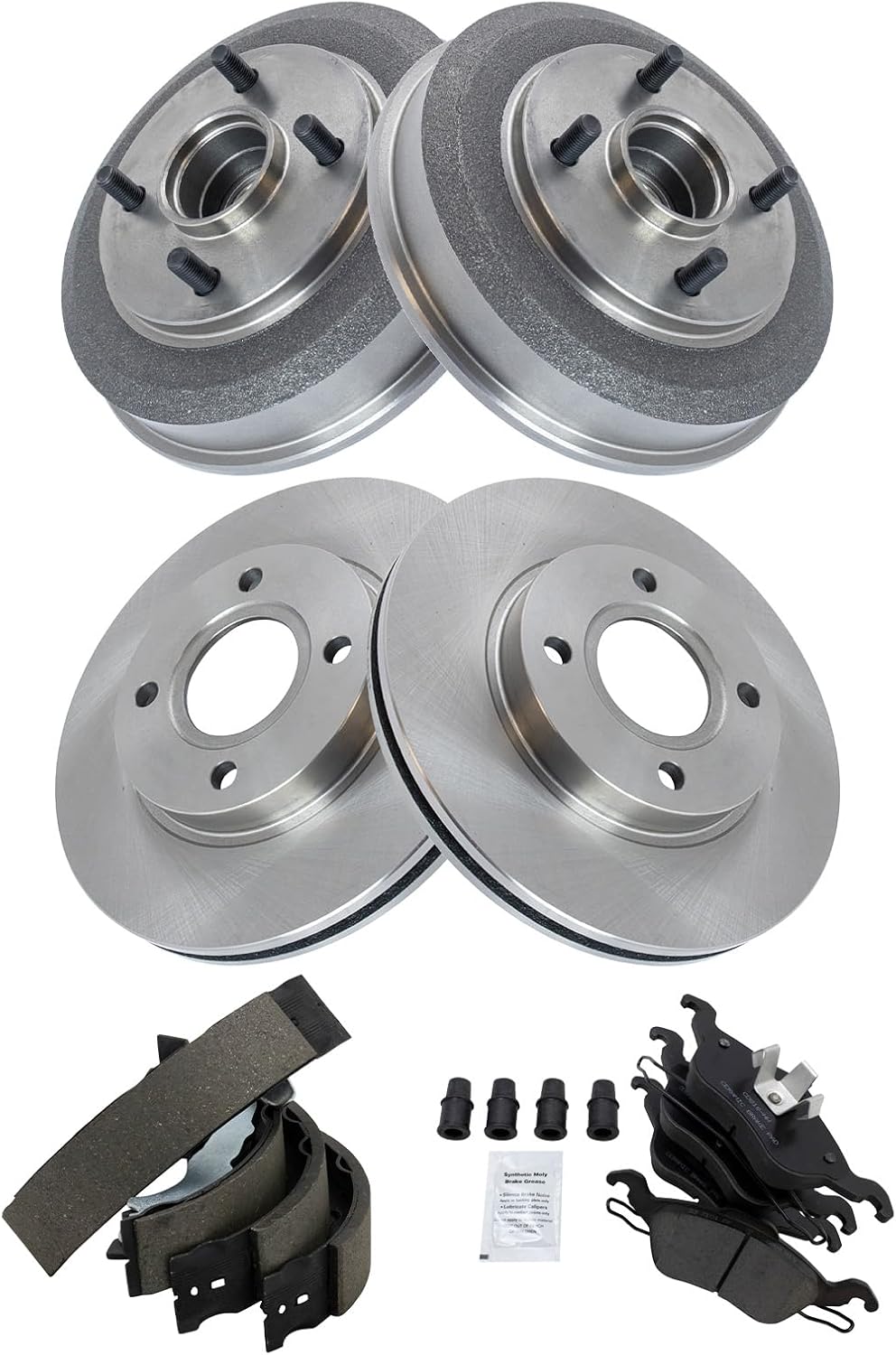 TRQ Front & Rear Brake Pad & Rotor Kit for 2000-2004 Ford Focus