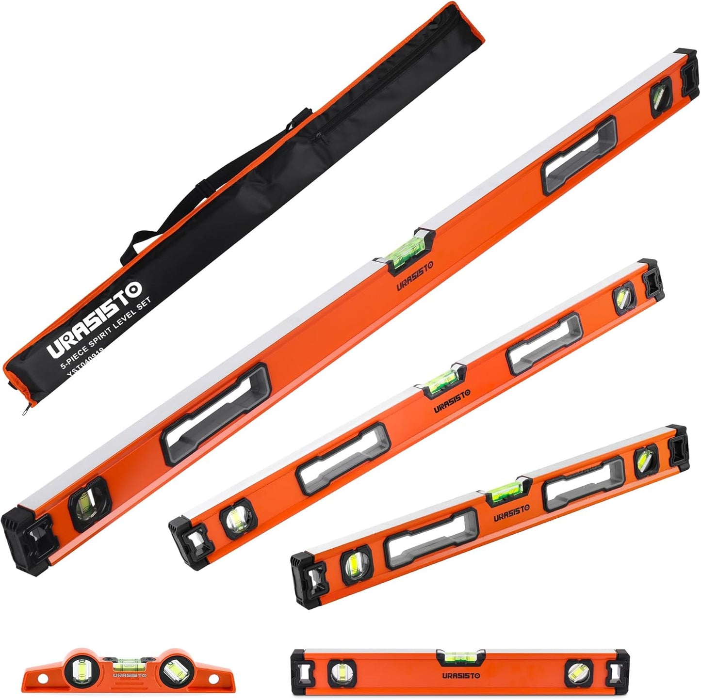5-Piece Spirit Level Set for Accurate Measurements and Durability