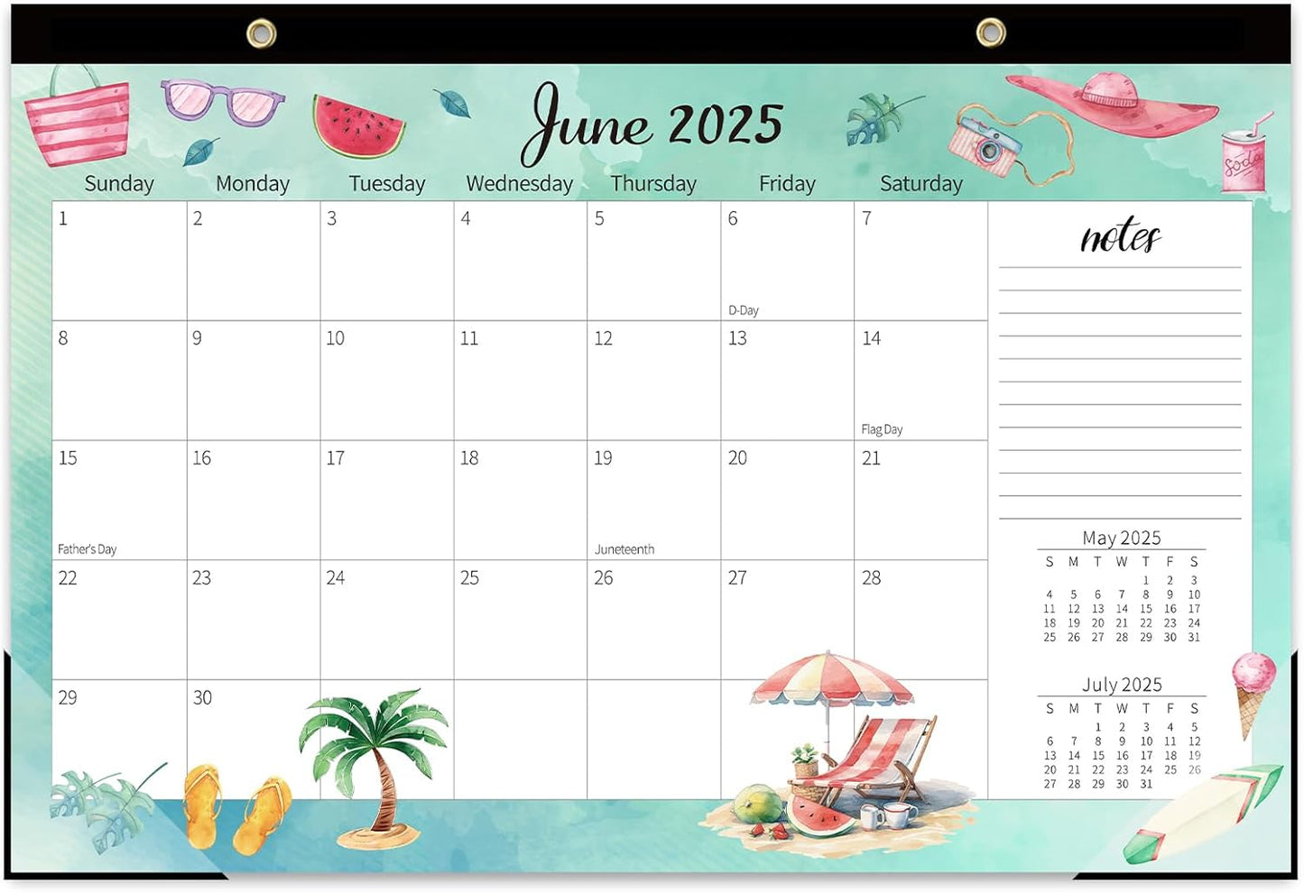 GuassLee 19-Month Watercolor Desk Calendar - Organize in Style!