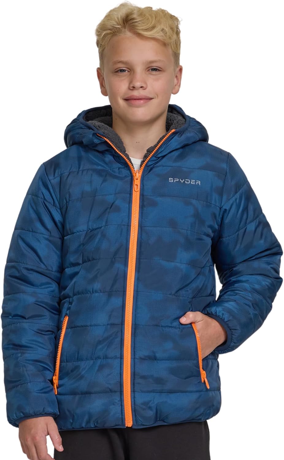 Spyder Reversible Boys Puffer Jacket for Winter Adventures