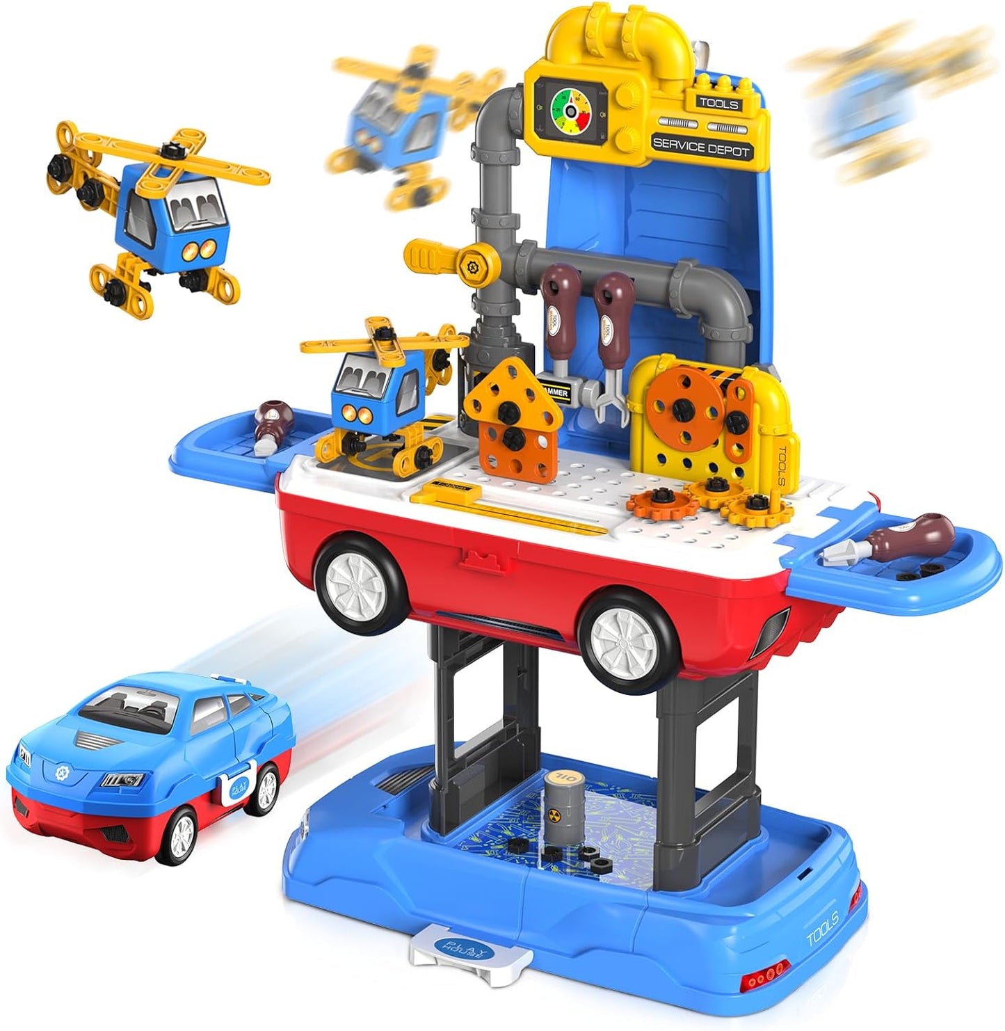 69-Piece Transformable Kids Tool Set - Pretend Play & Learn!