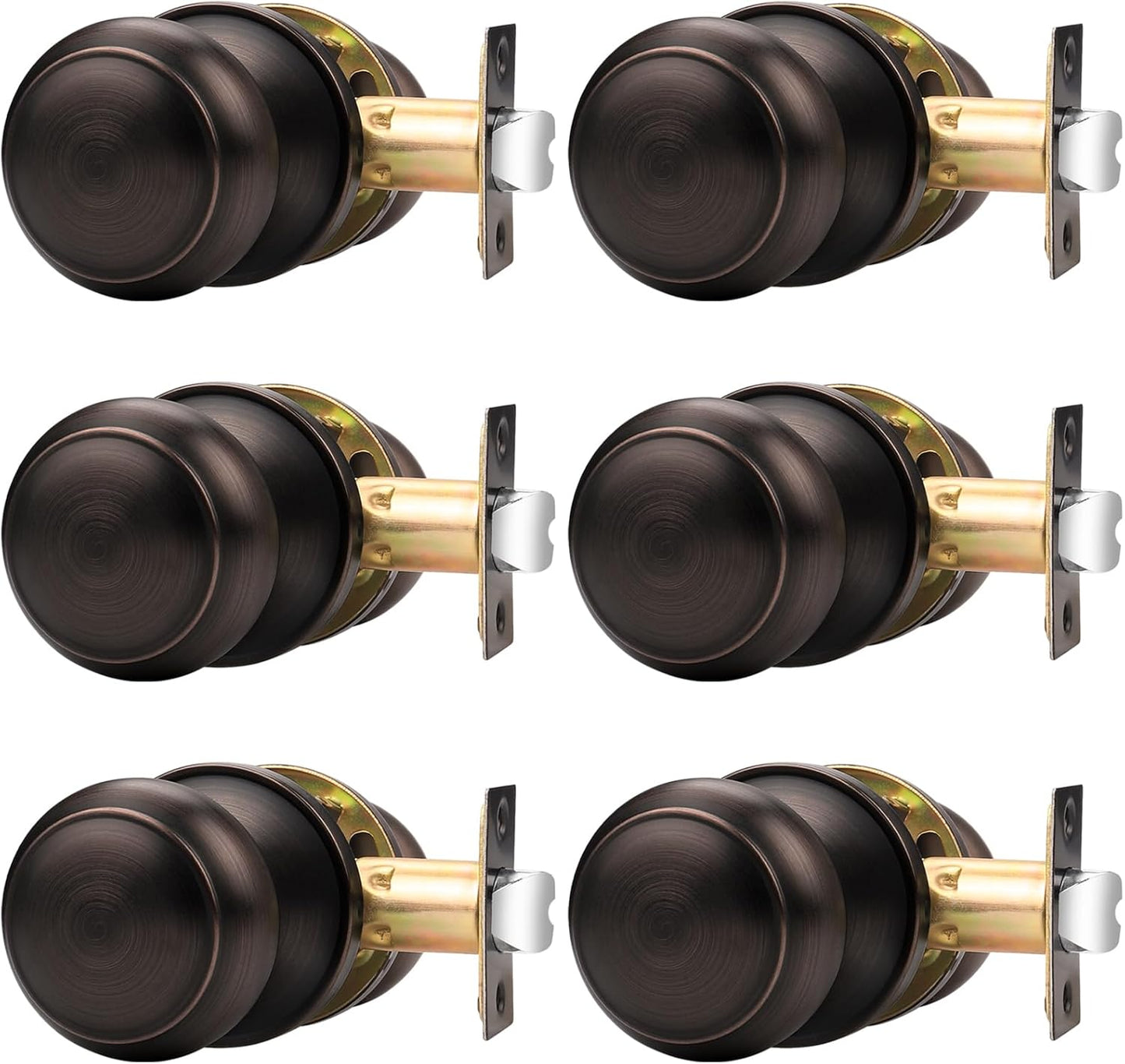 Probrico Oil Rubbed Bronze Door Knobs for Interior Doors, 6 Pack