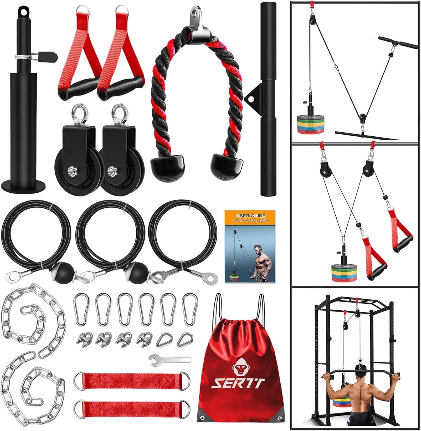 SERTT Weight Cable Pulley System for Home Gym Workouts