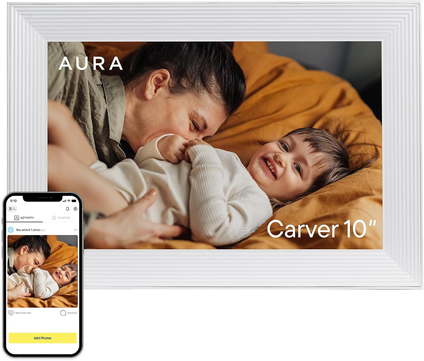 Aura Carver WiFi Digital Picture Frame for Effortless Sharing
