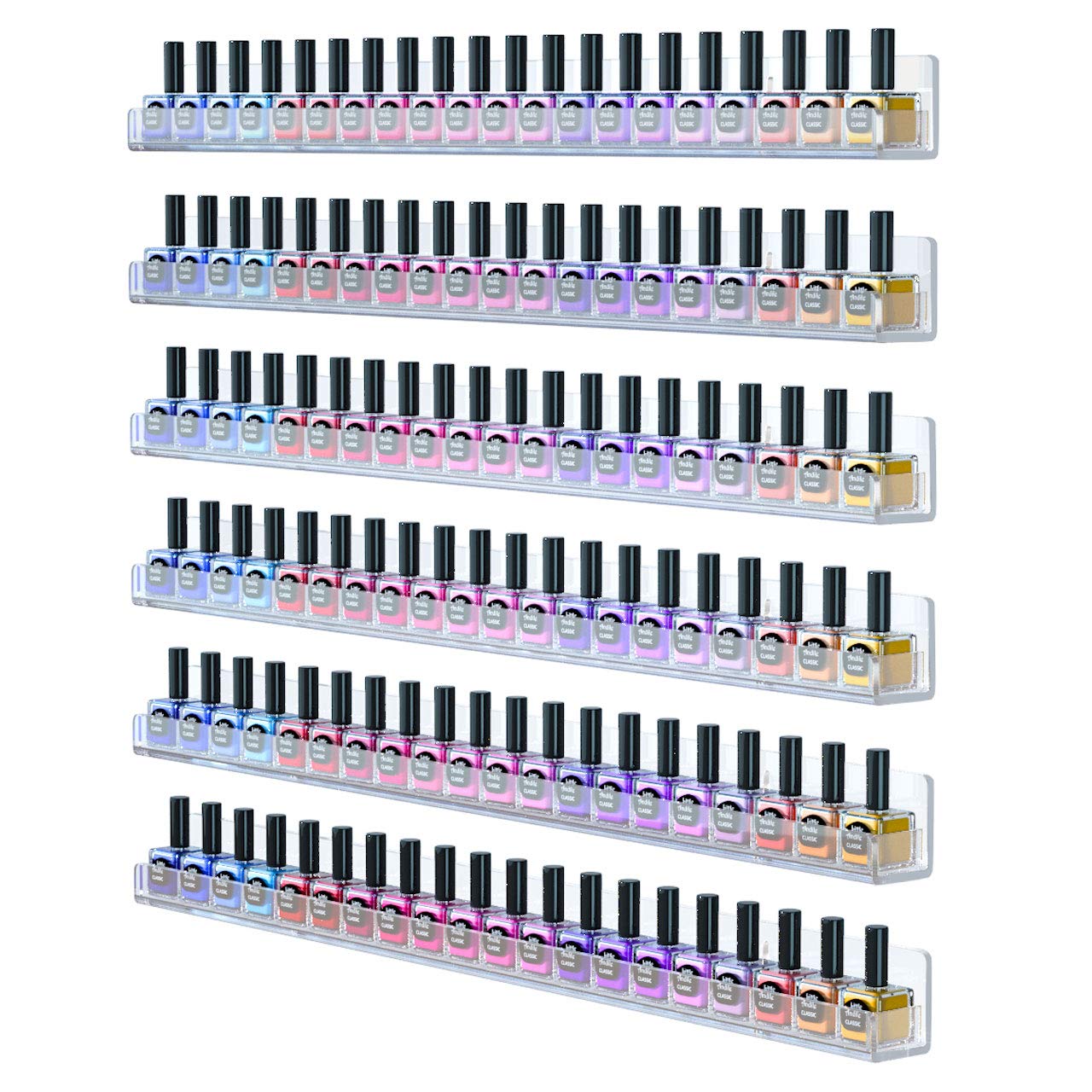 FEMELI 24 Inch Nail Polish Wall Rack for Organized Storage