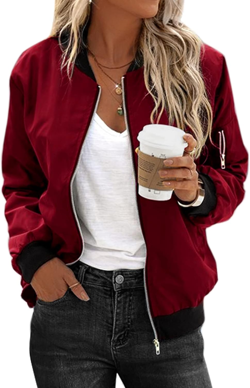 Stylish Women's Bomber Jacket for Casual Spring and Autumn Wear