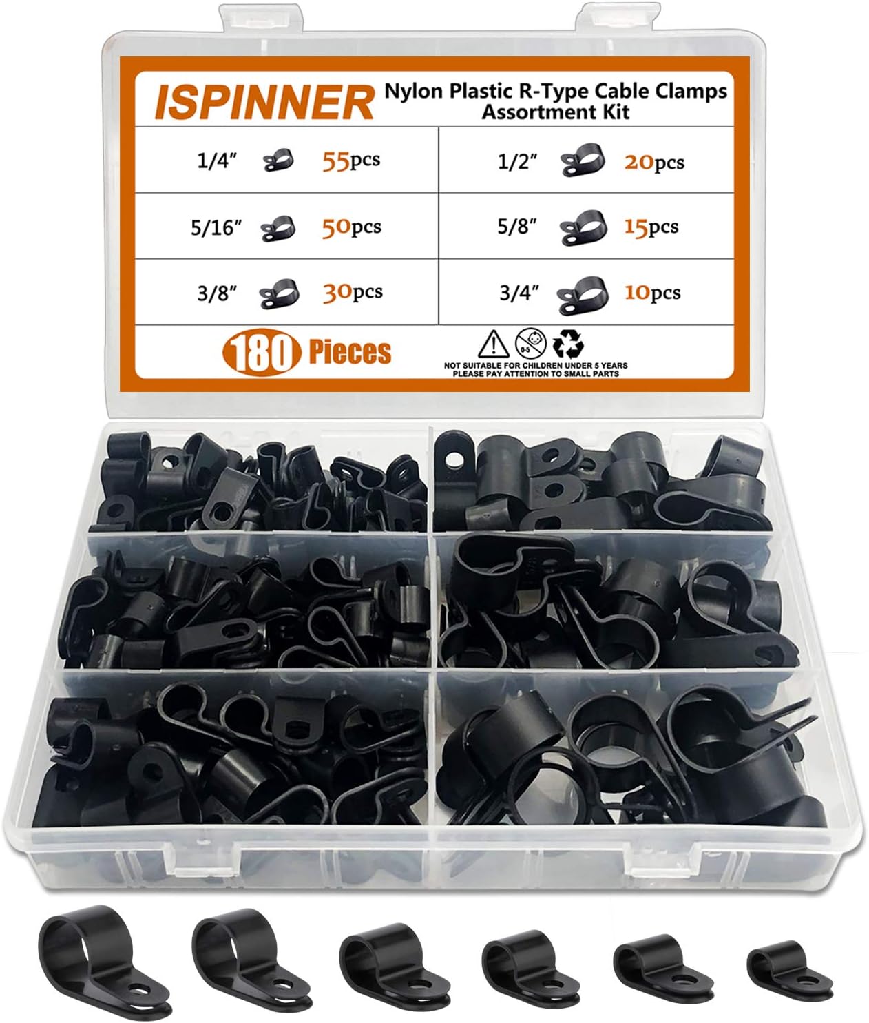 Secure Any Cable with 180 Nylon Clamps