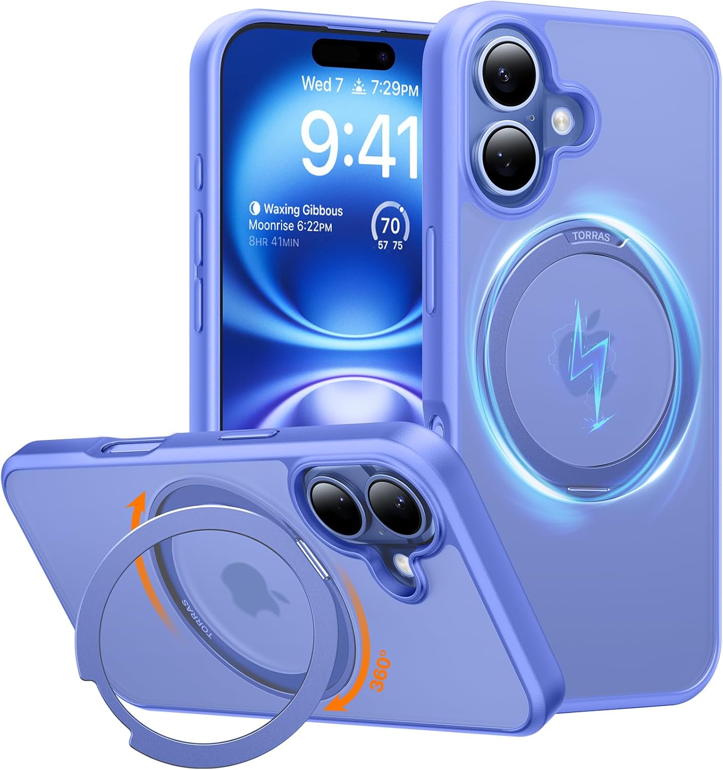 TORRAS 360 Magnetic Stand for iPhone 16 Case with Kickstand