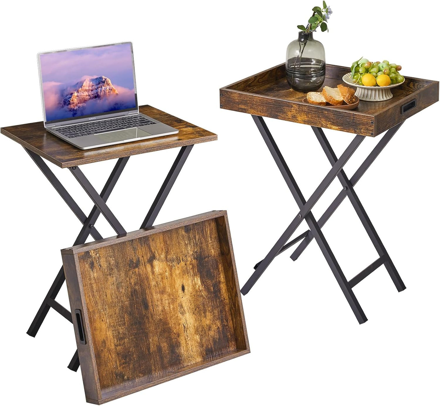 Foldable TV Tray Set - Portable Serving Table