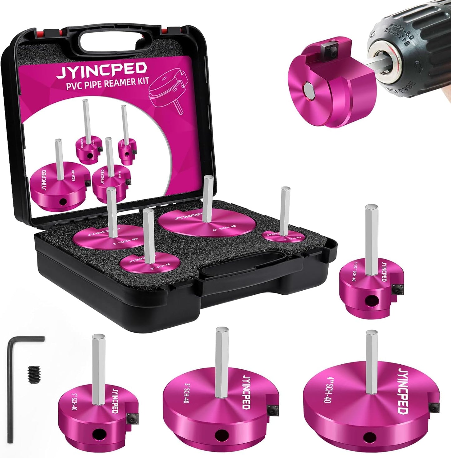 4 Pcs PVC Reamer Kit for Plumbing - Essential Tool Set