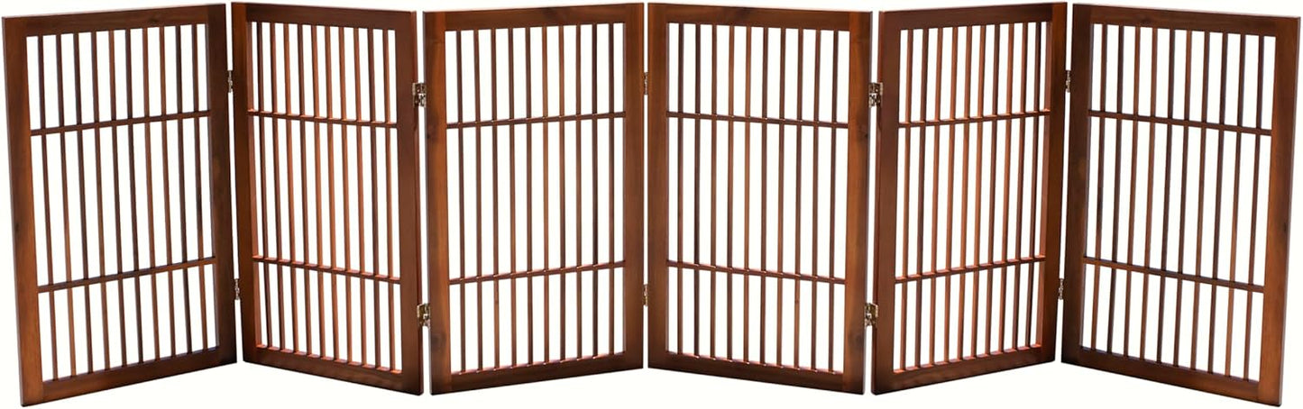 Freestanding Wooden Pet Dog Gate for Indoor and Outdoor Use