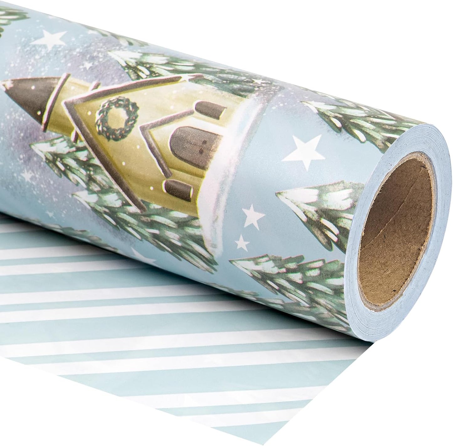30 Inch Jumbo Reversible Christmas Wrapping Paper for Holidays