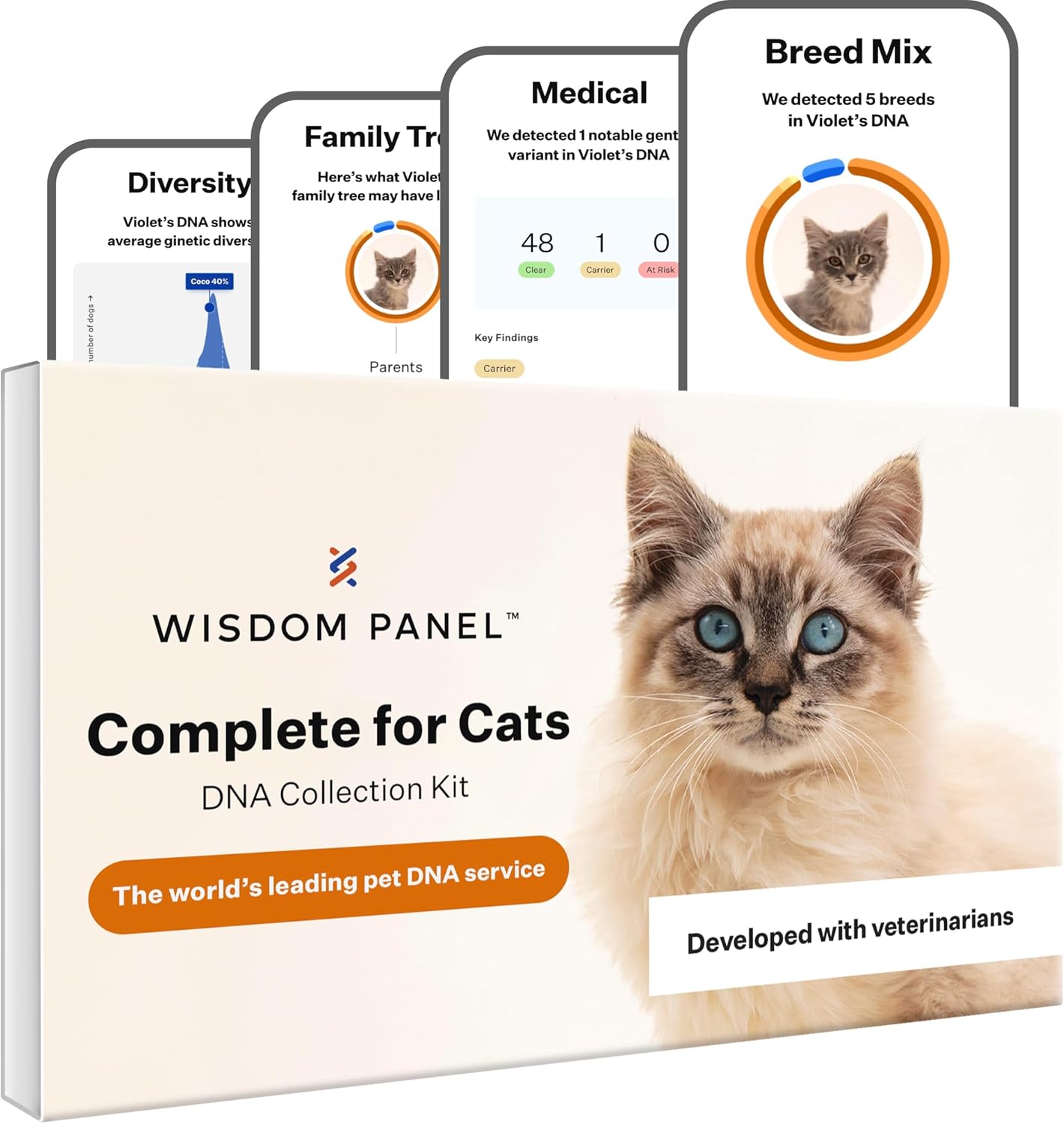 Wisdom Panel Complete Cat DNA Test Kit for Health and Traits