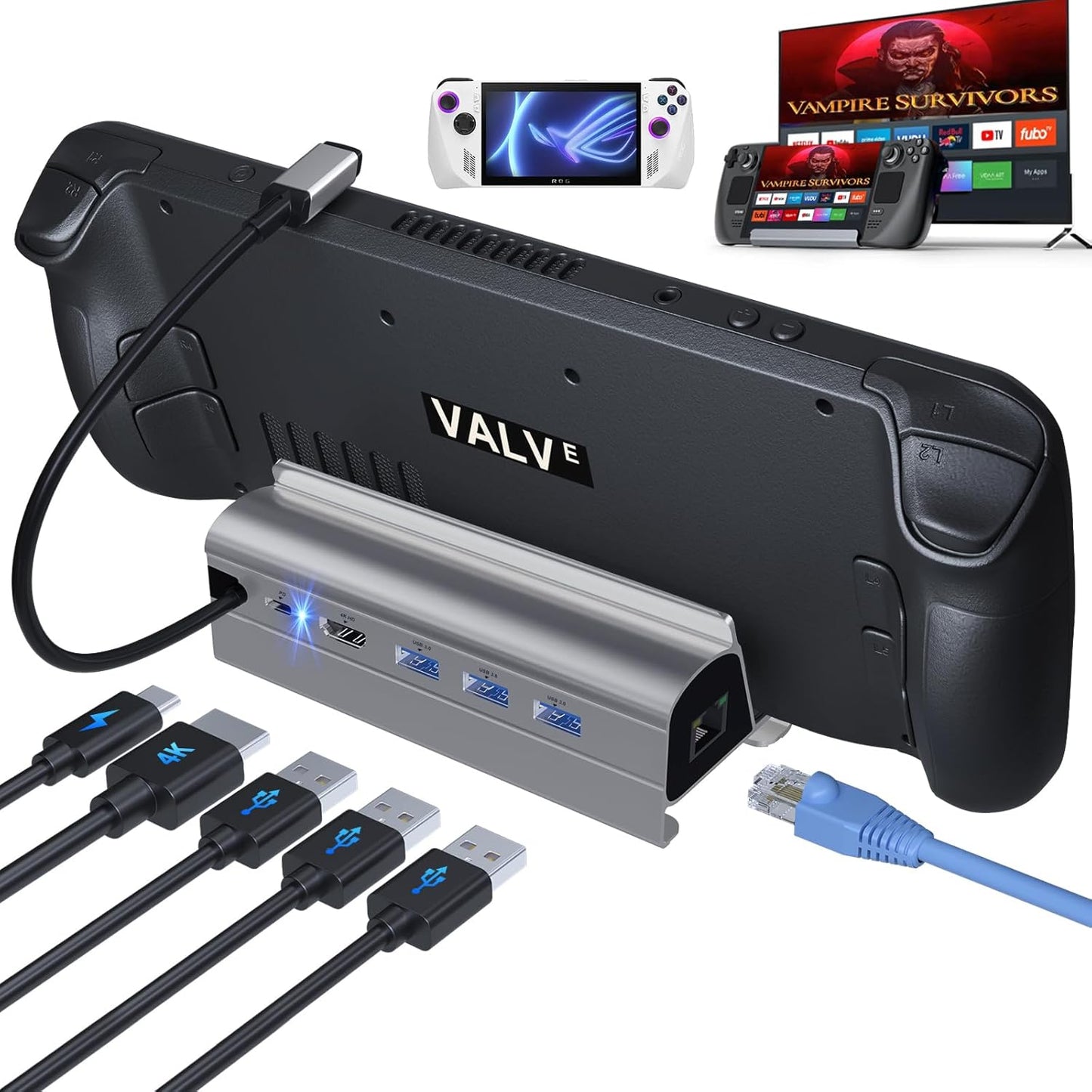 Docking Station for Steam Deck ROG Ally with 4K HDMI Output