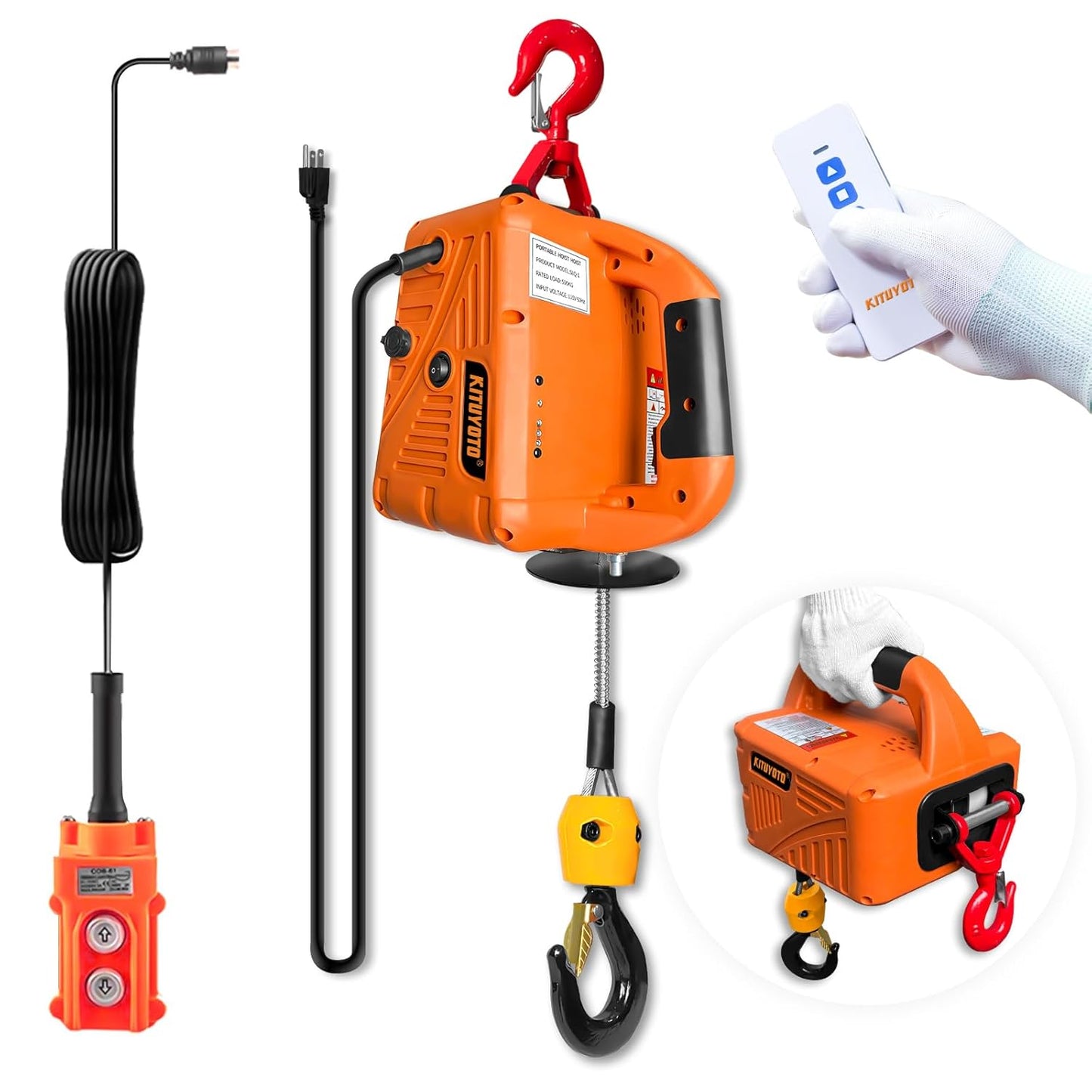 3-in-1 Electric Hoist Winch for Heavy Lifting and Towing