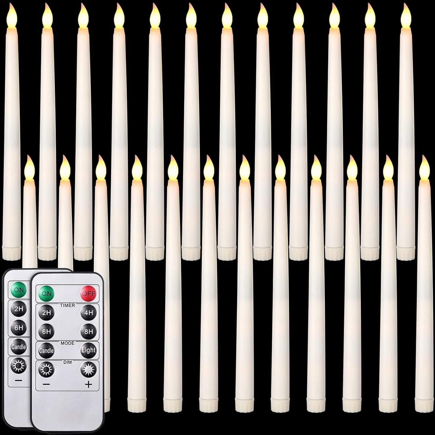 24 Pack Flameless Flicker Taper Candles for Home Decor