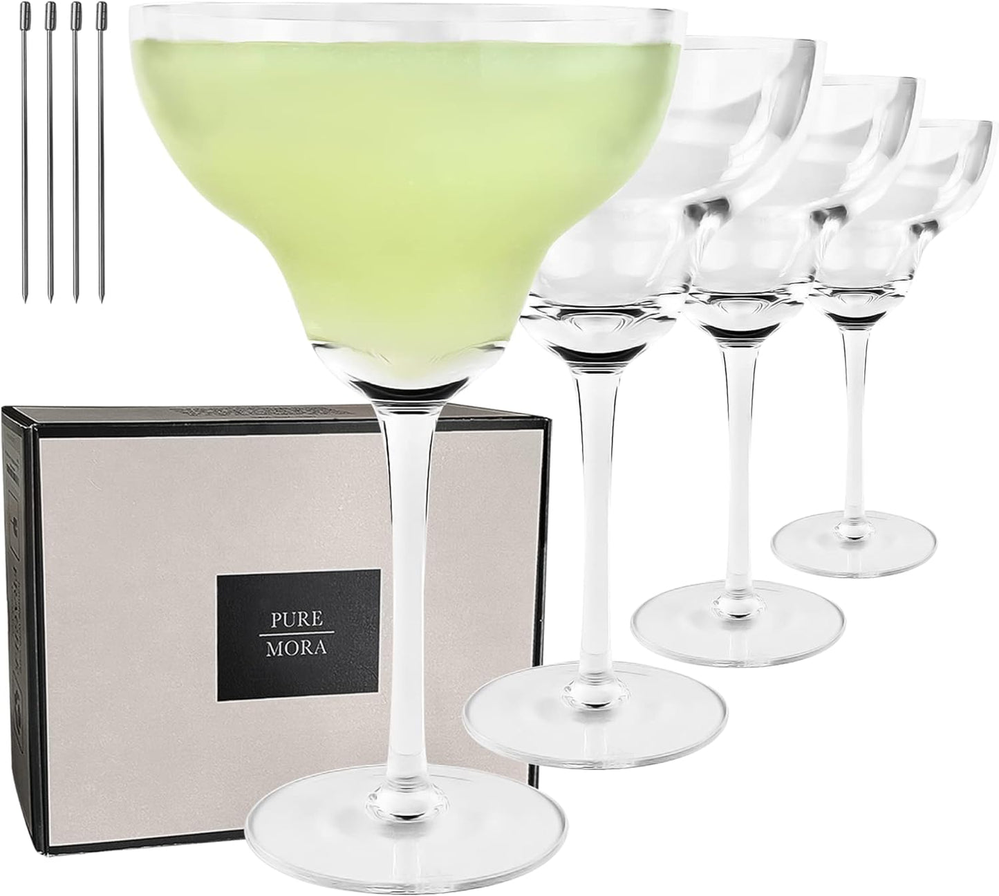 Crystal Margarita Glasses Set - Perfect for Summer Cocktails!
