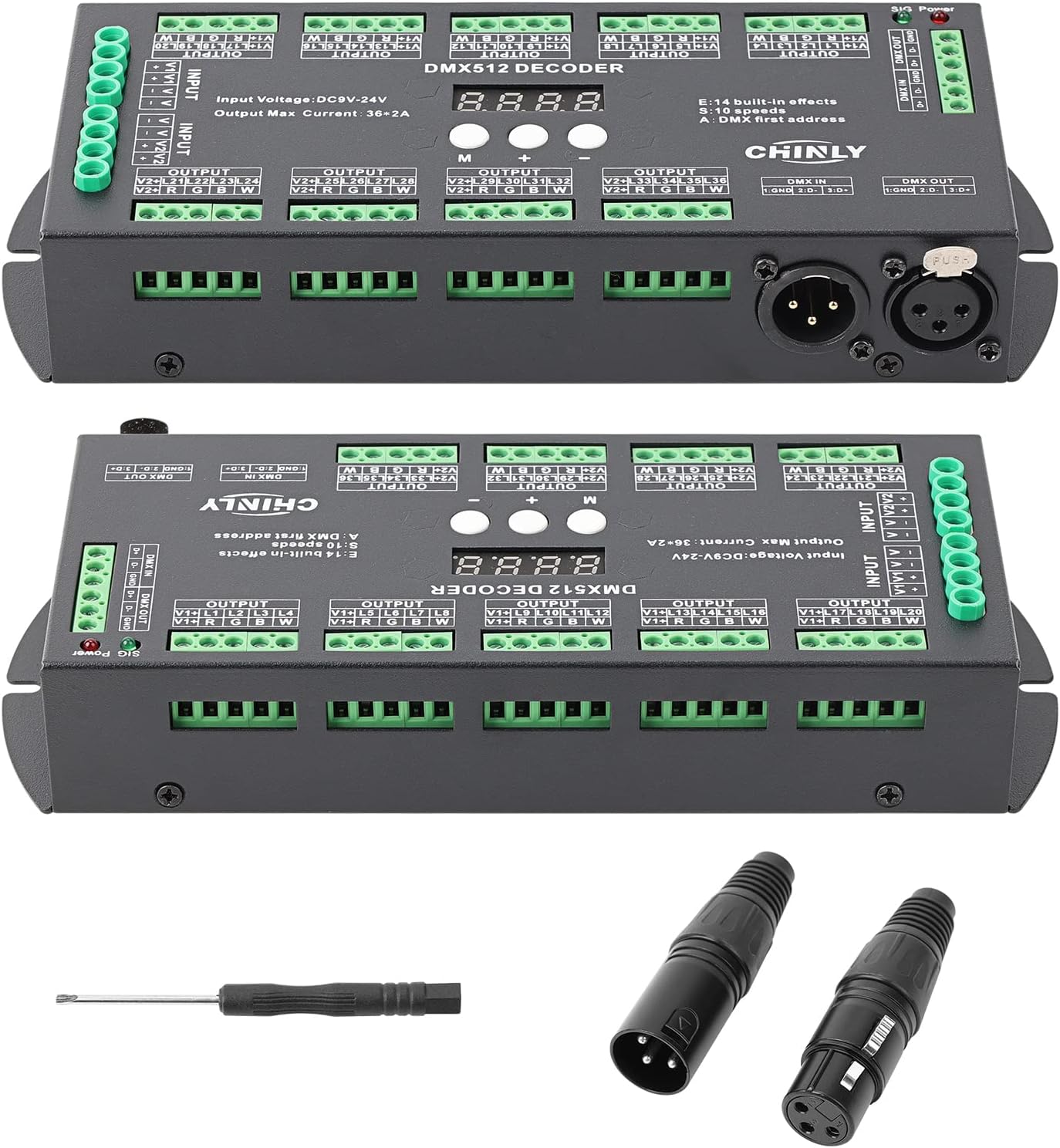 36 Channel DMX Decoder for RGBW LED Light Control System