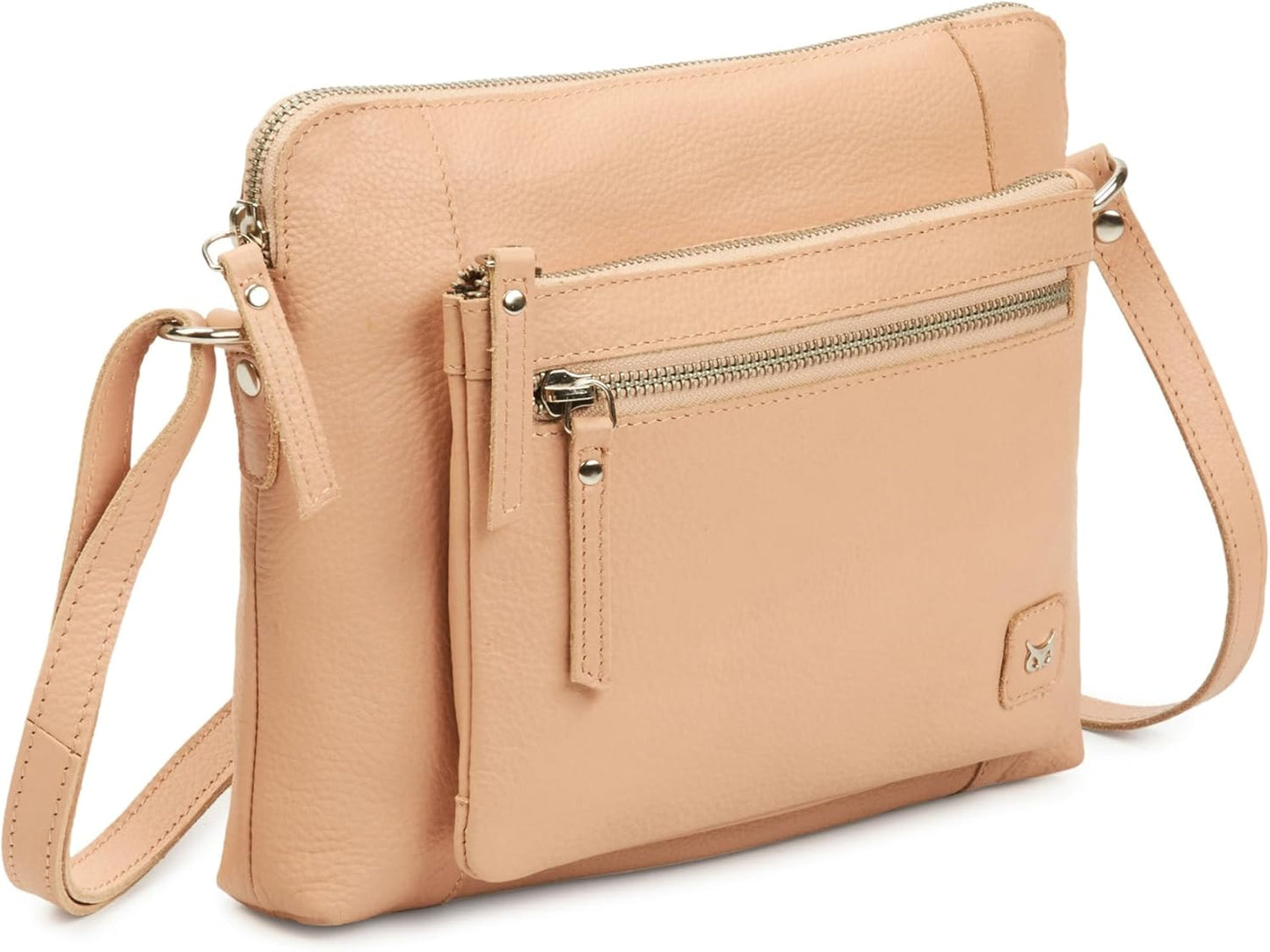 Small Soft Pebbled Real Leather Crossbody Handbag for Daily Use
