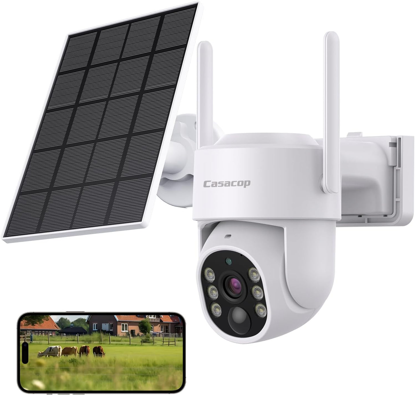 4G LTE Solar Security Camera - No WiFi, Color Night Vision, 360 View