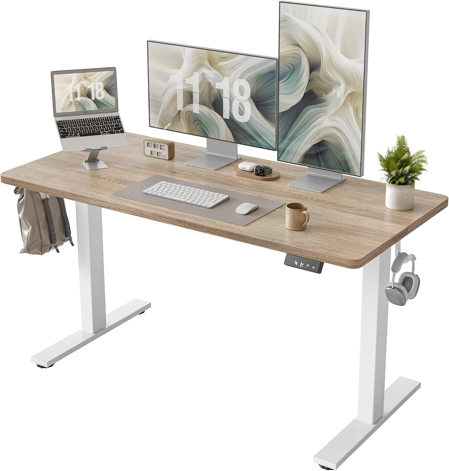 TIQLAB Height Adjustable Electric Standing Desk for Home Office