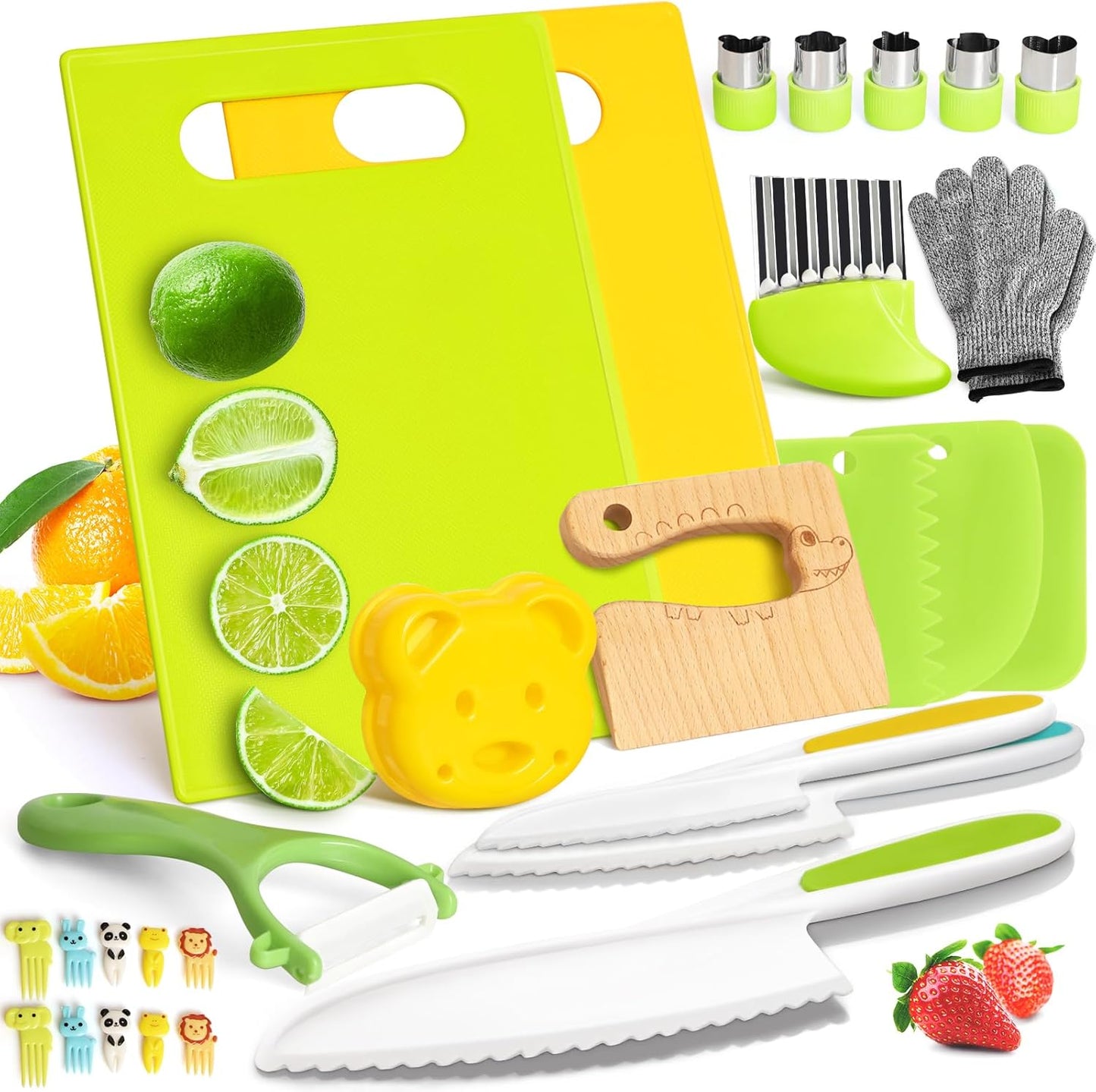 Montessori Kids Kitchen Knife Set - Safe Real Cooking Tools