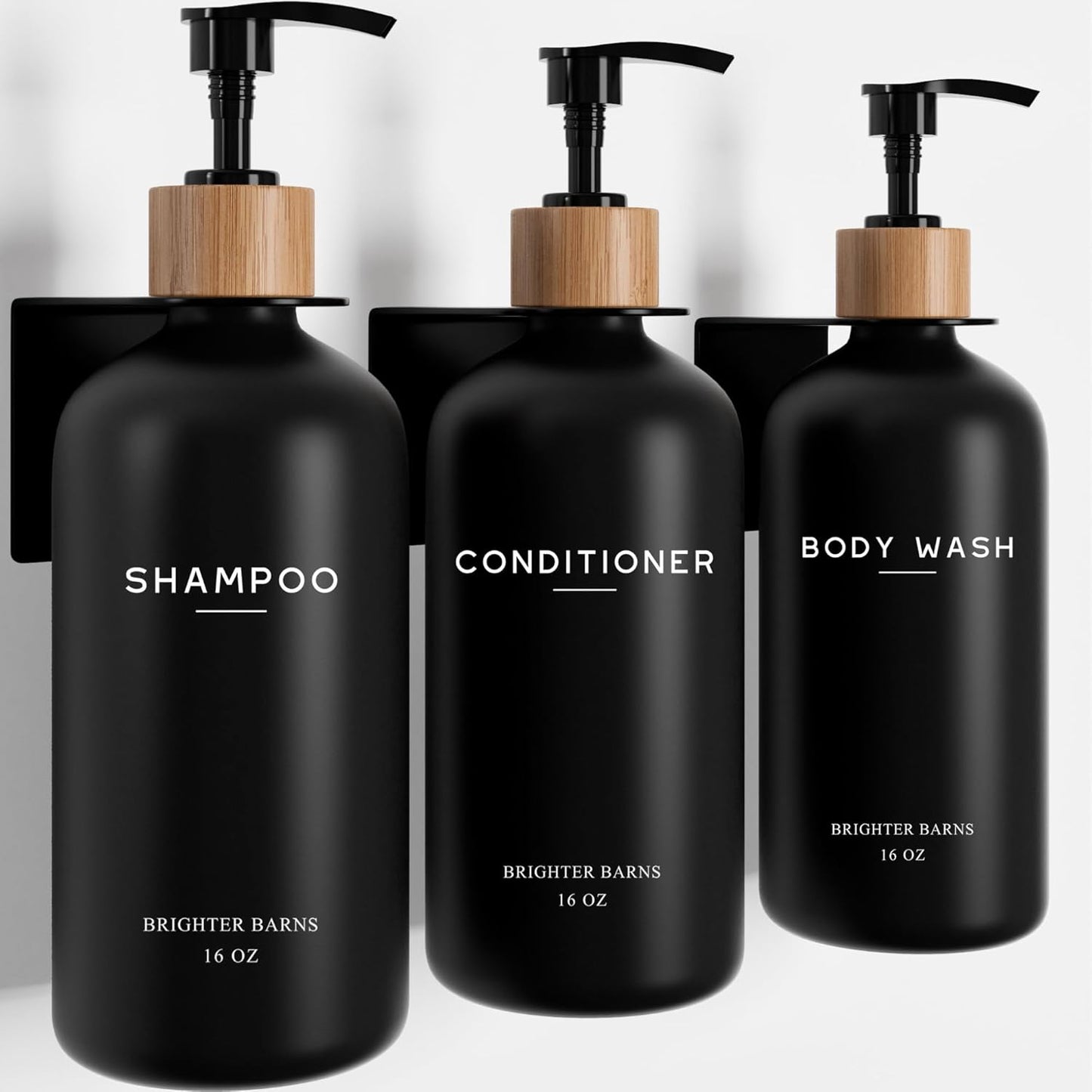 Black Shampoo and Conditioner Dispenser Set for Your Shower