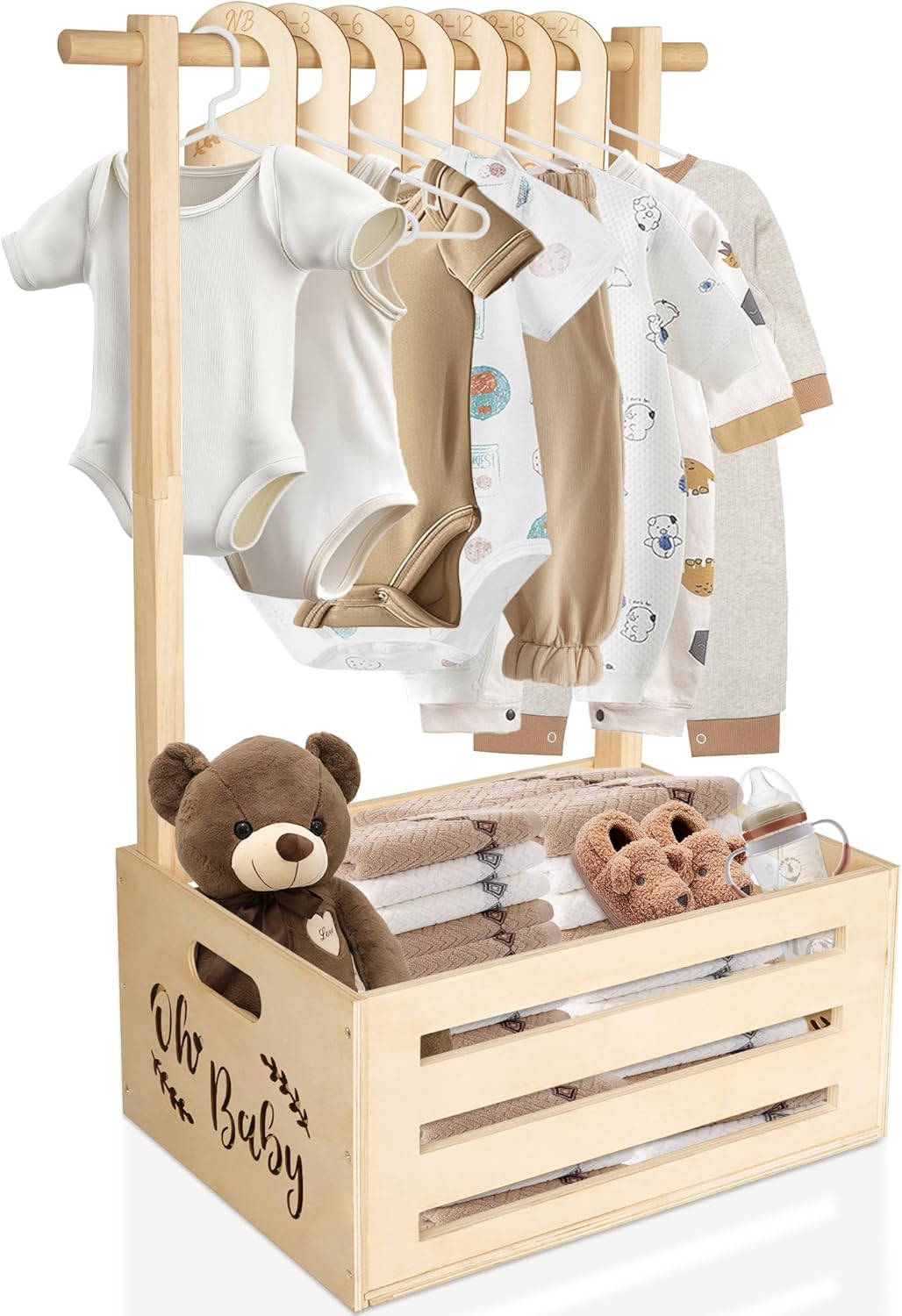 Wooden Baby Crate Closet - Perfect Storage for Newborn Gifts