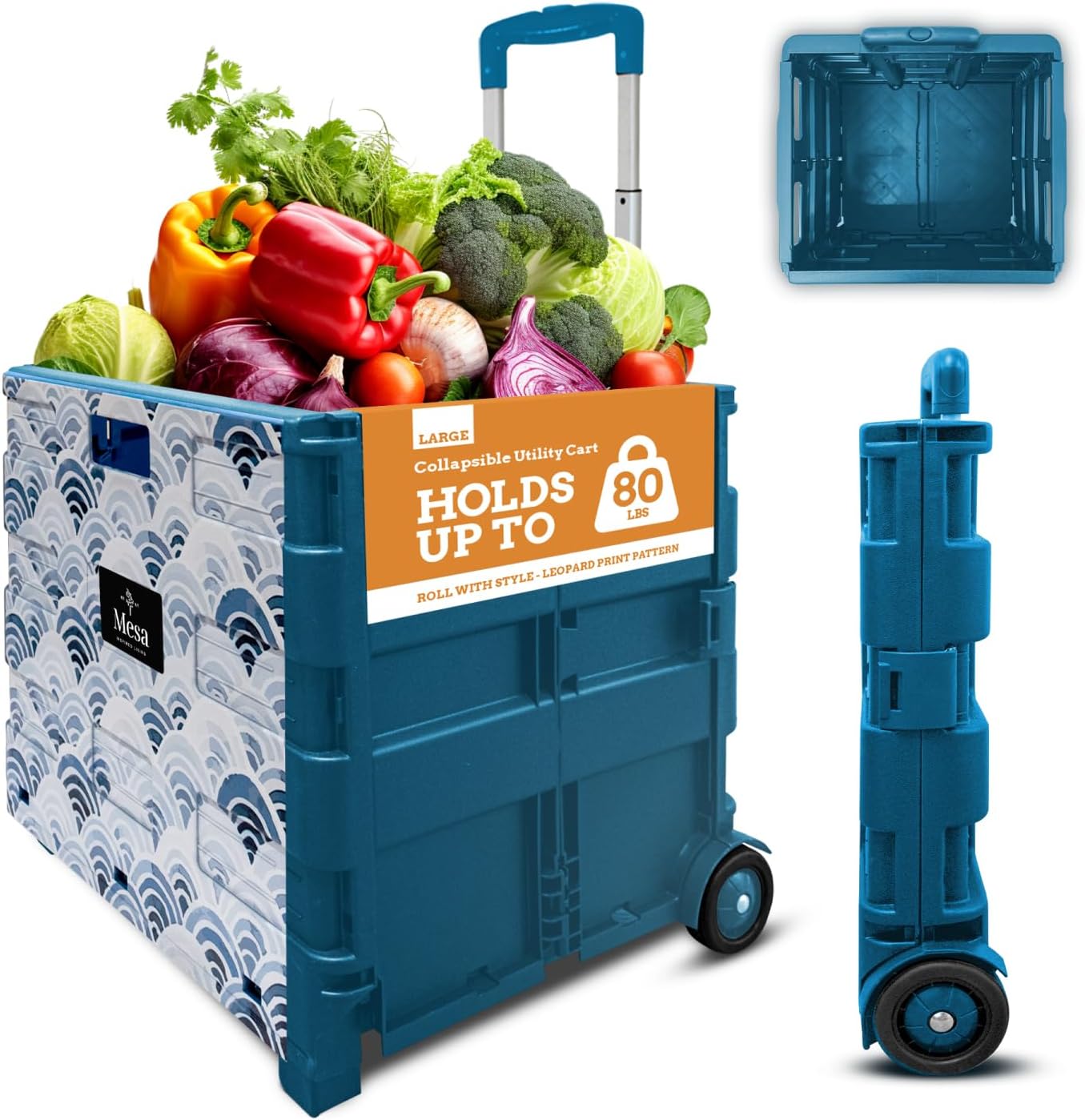 Inspired Living Ultra-Slim Rolling Utility Cart for Home and Office