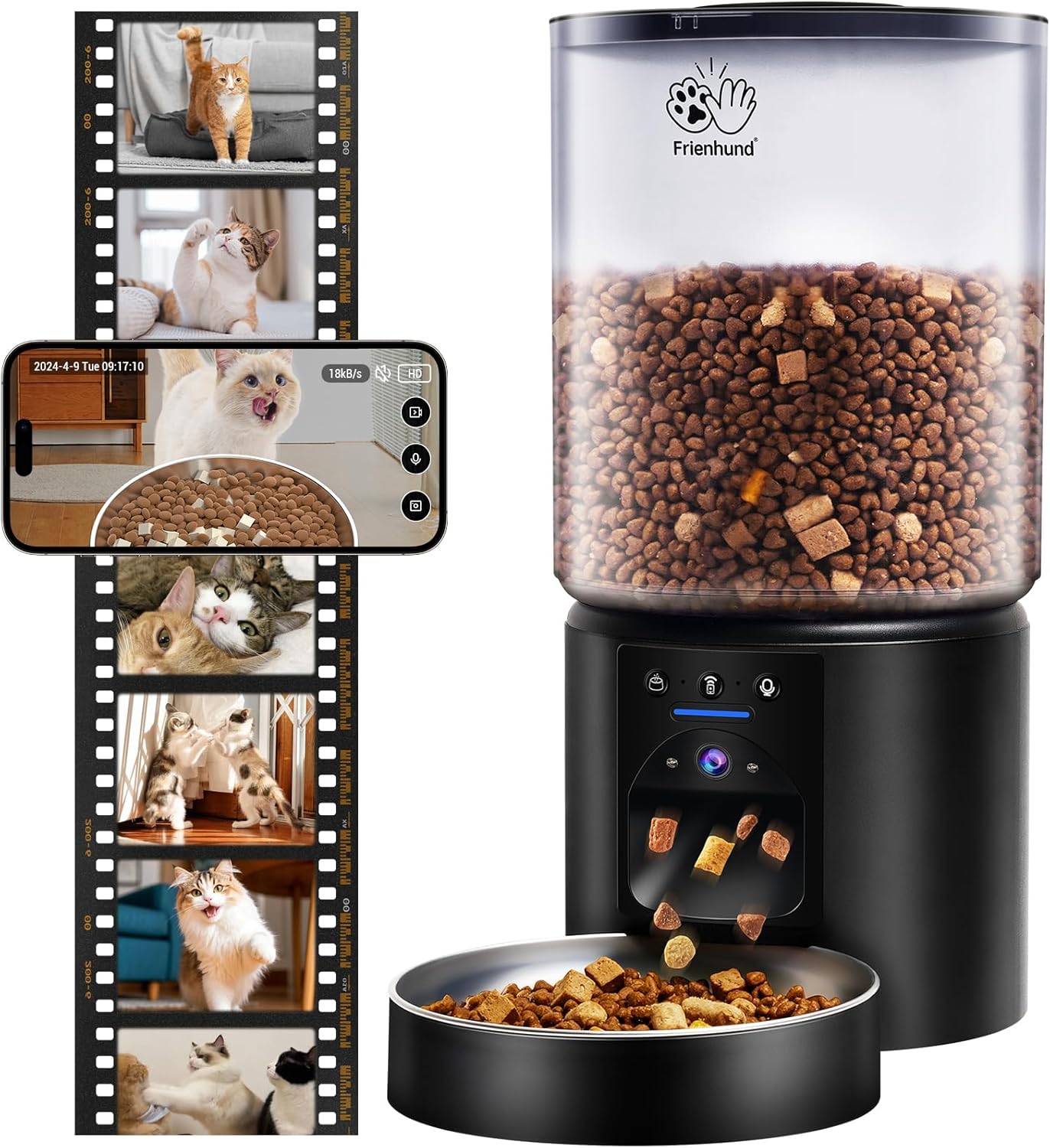 5L Automatic Cat Feeder with 2K HD Camera for Pet Care