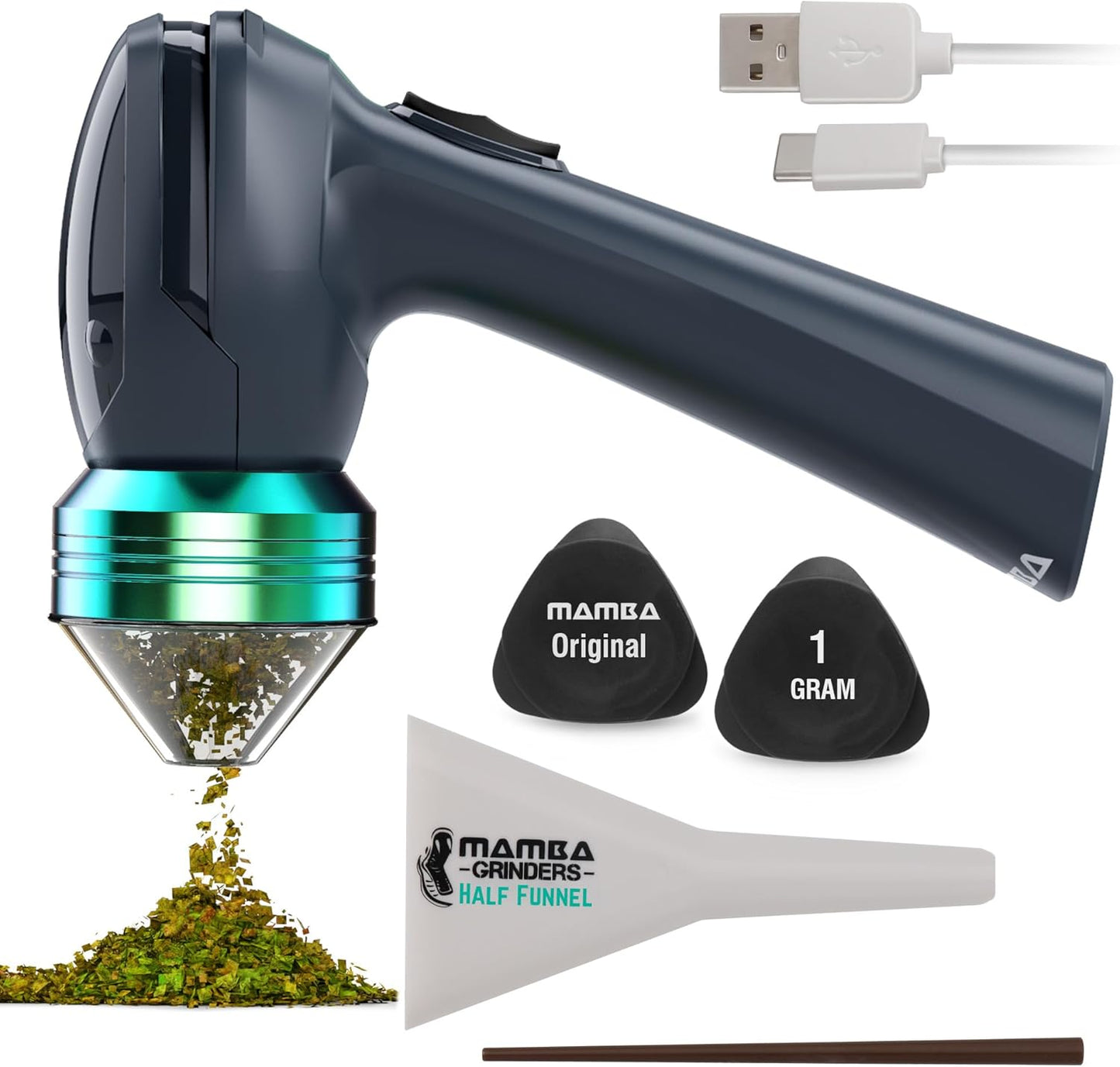 Mamba Original Electric Herb Grinder - Portable Spice Mill