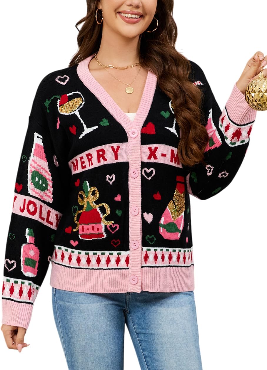 LUBOT Christmas Cardigans for Women - Cozy Holiday Sweaters
